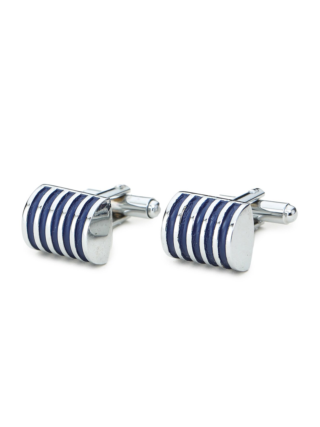 

ELLIS Men Blue & Silver-Toned Cylinder Cufflink