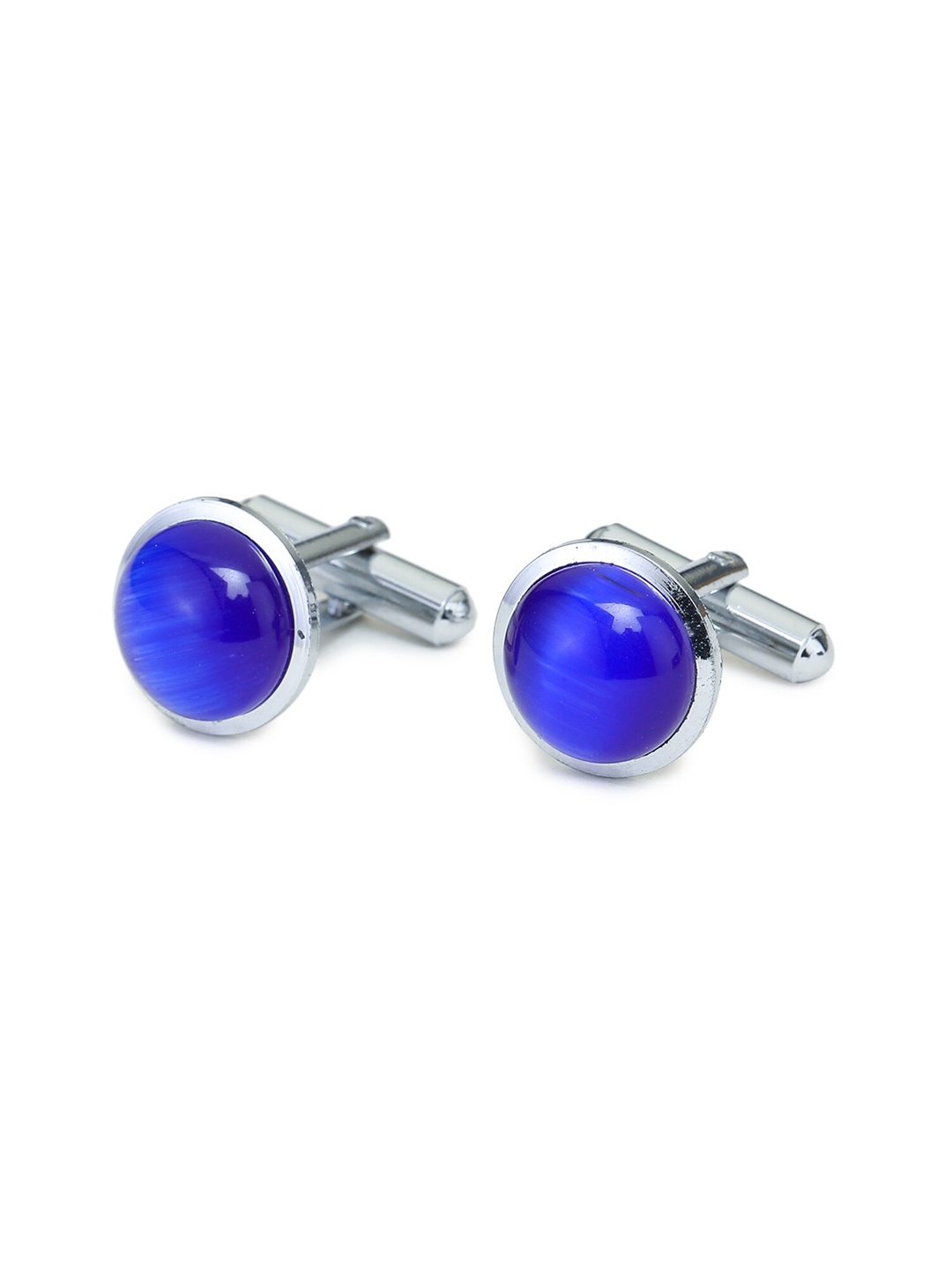 

ELLIS Men Blue & Silver-Toned Round Cufflink