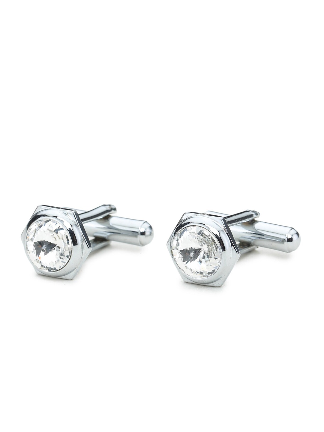 

ELLIS Men Silver-Toned Geometric Cufflink