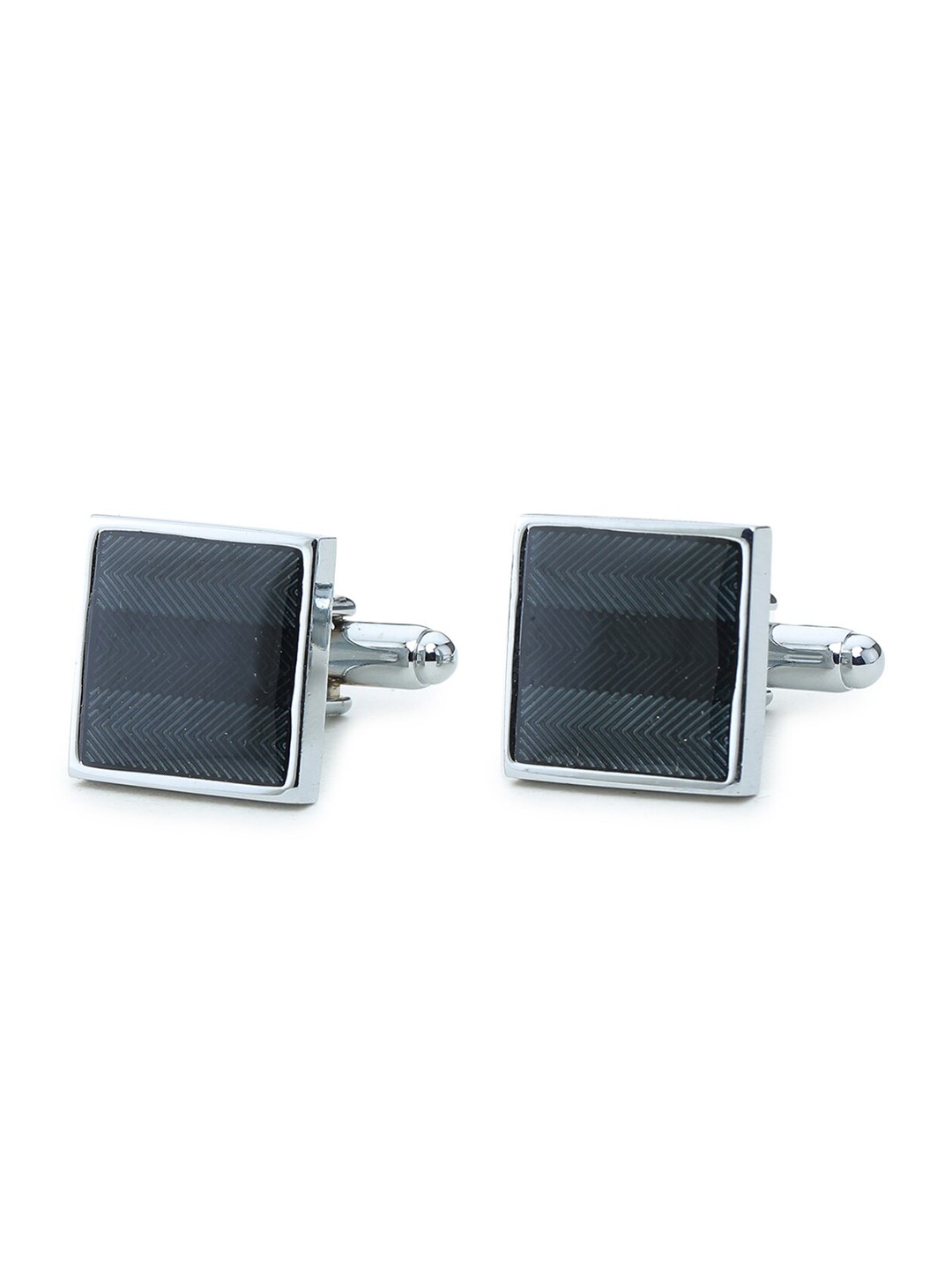 

ELLIS Men Black & Silver Square Cufflink
