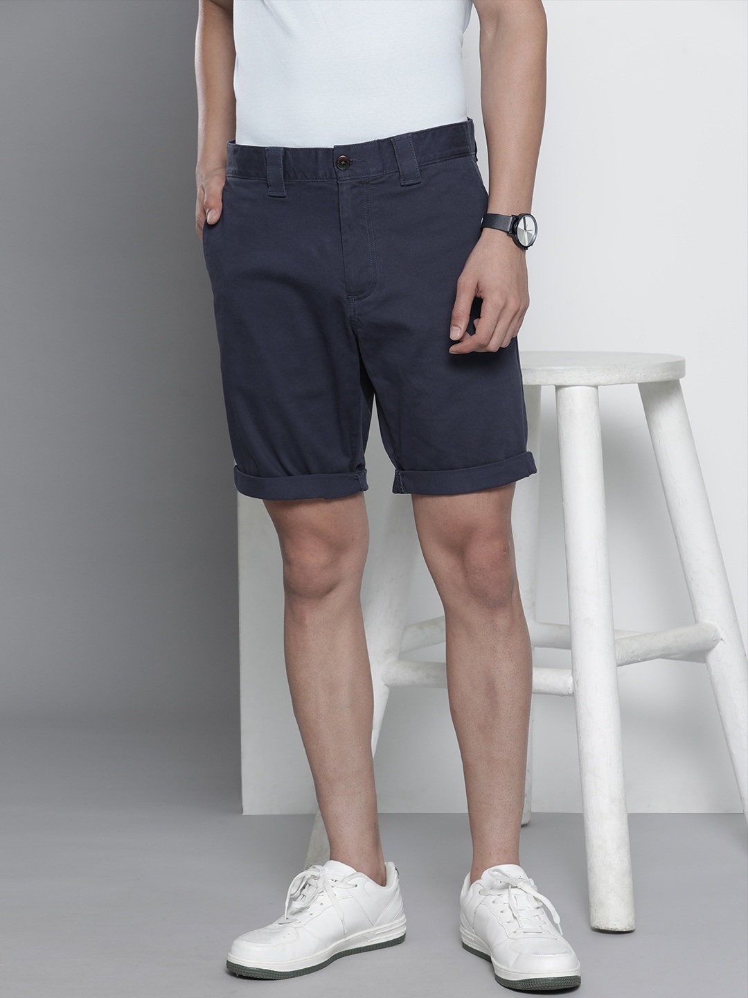 

Tommy Hilfiger Men Navy Blue Scanton Slim Fit Chino Shorts