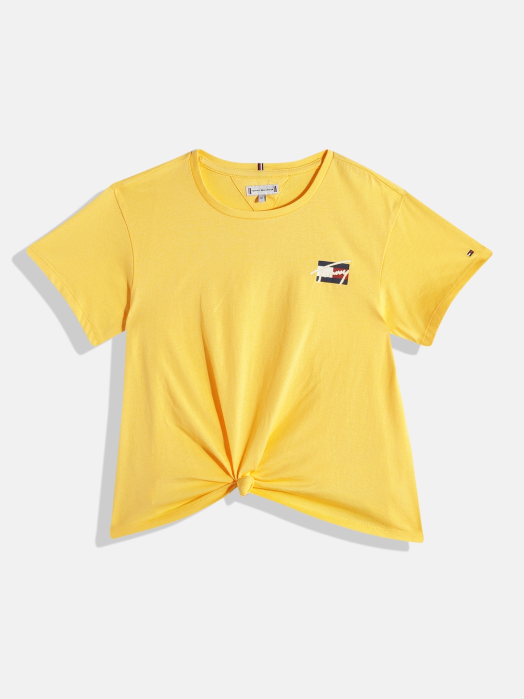 

Tommy Hilfiger Girls Brand Logo Printed Organic Cotton T-shirt, Yellow