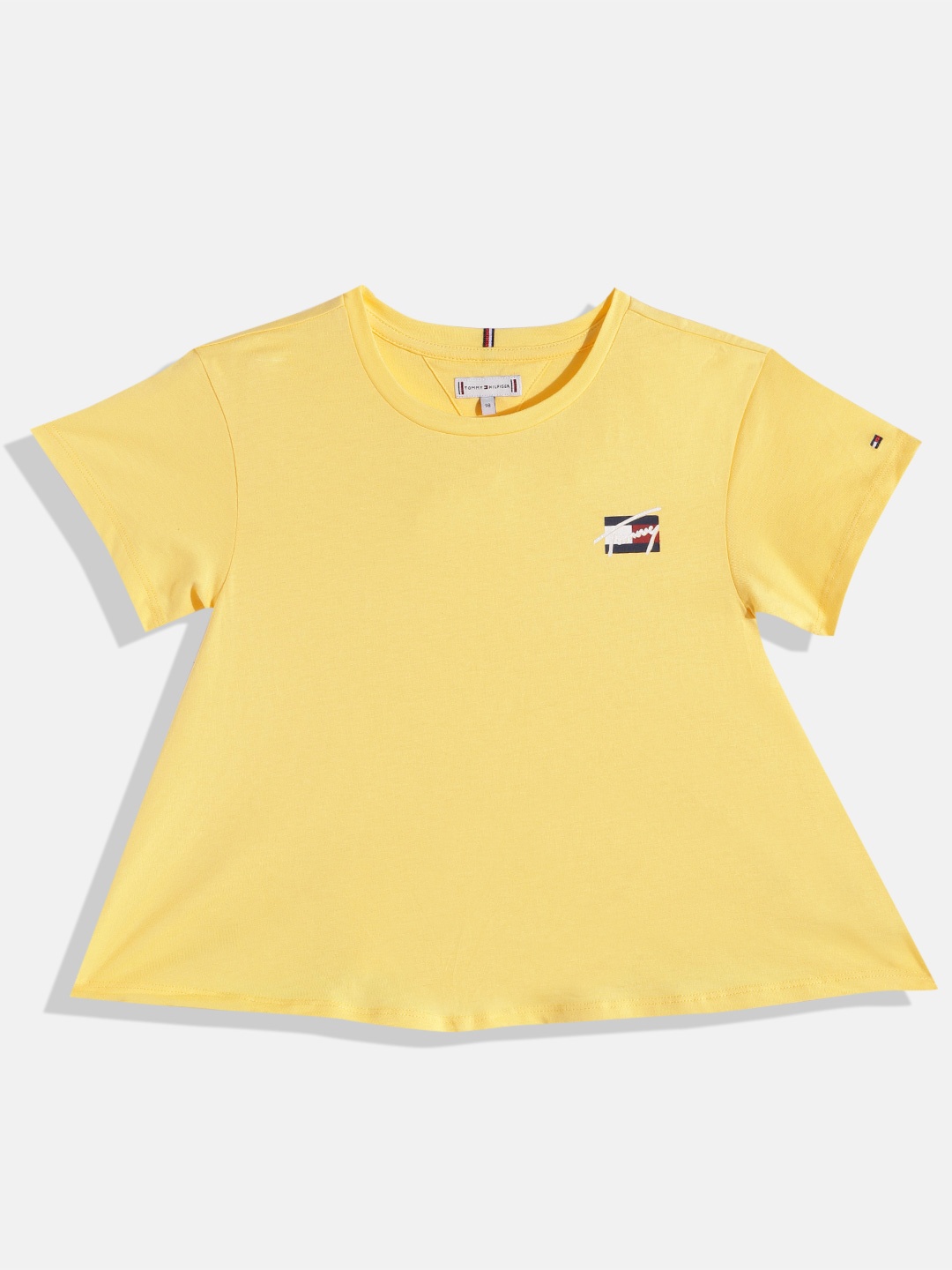 

Tommy Hilfiger Girls Pure Cotton Round Neck T-shirt, Yellow