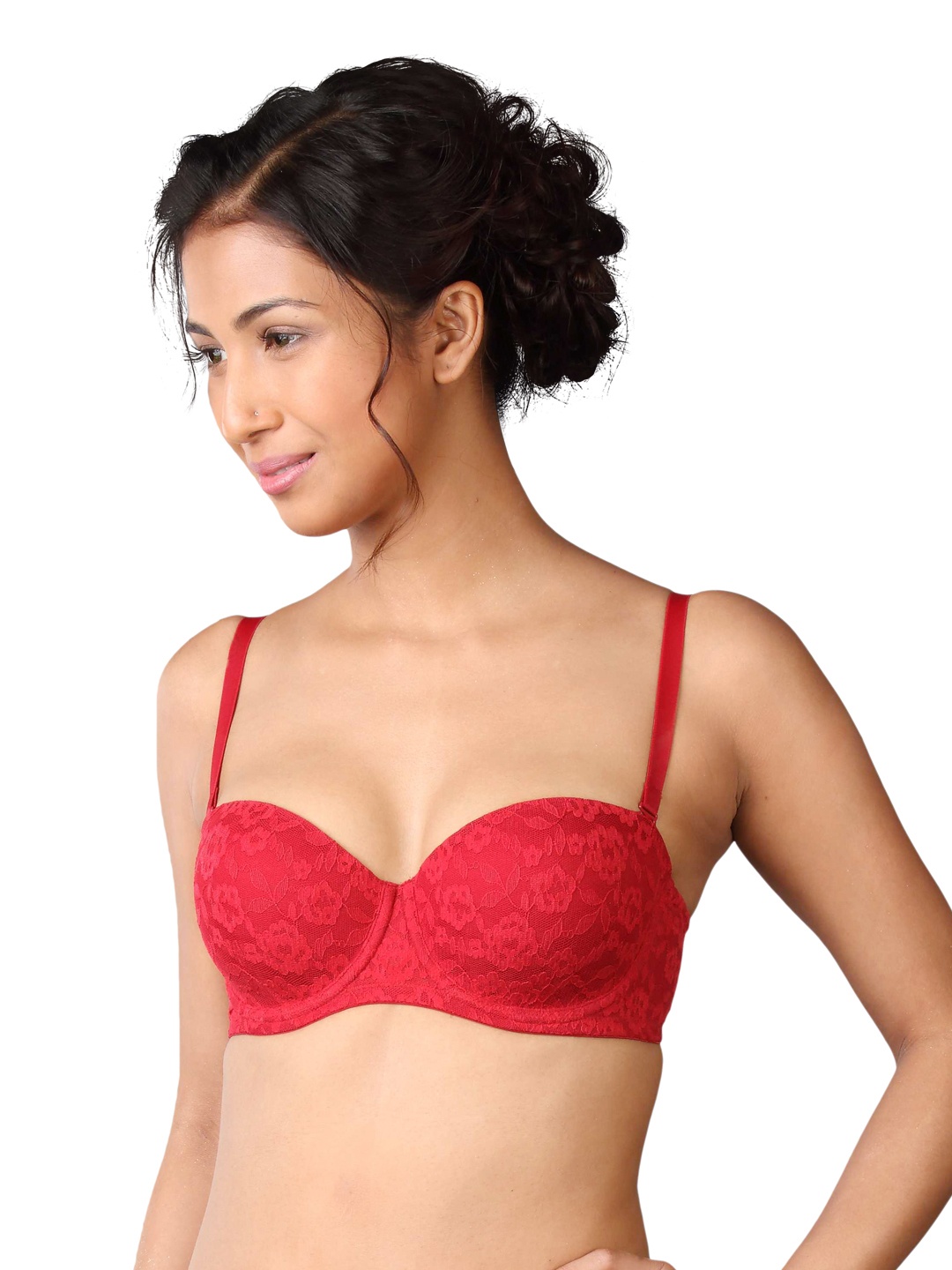 

Triumph Red Fashion 83 Modern Wired Detachable Padded Straps Lace Bra 7613125102226