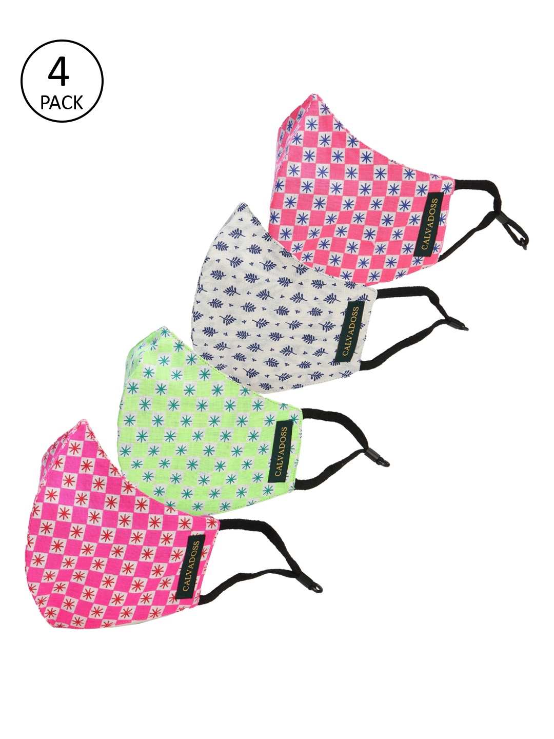 

Calvadoss Set of 4 Assorted 3-Ply Cotton Masks