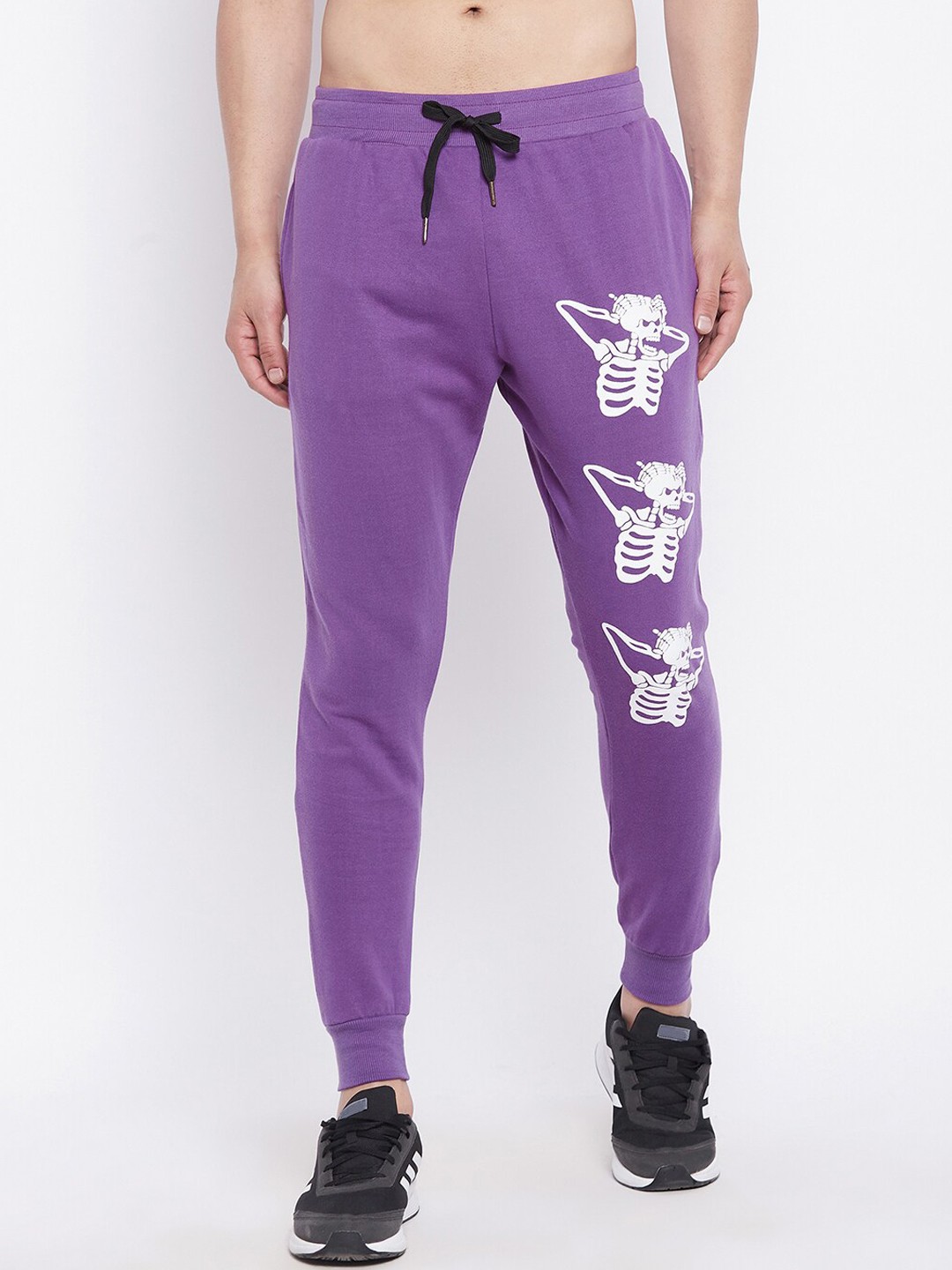 

FUGAZEE Men Purple Graphic Printed Oversized-Fit Joggers