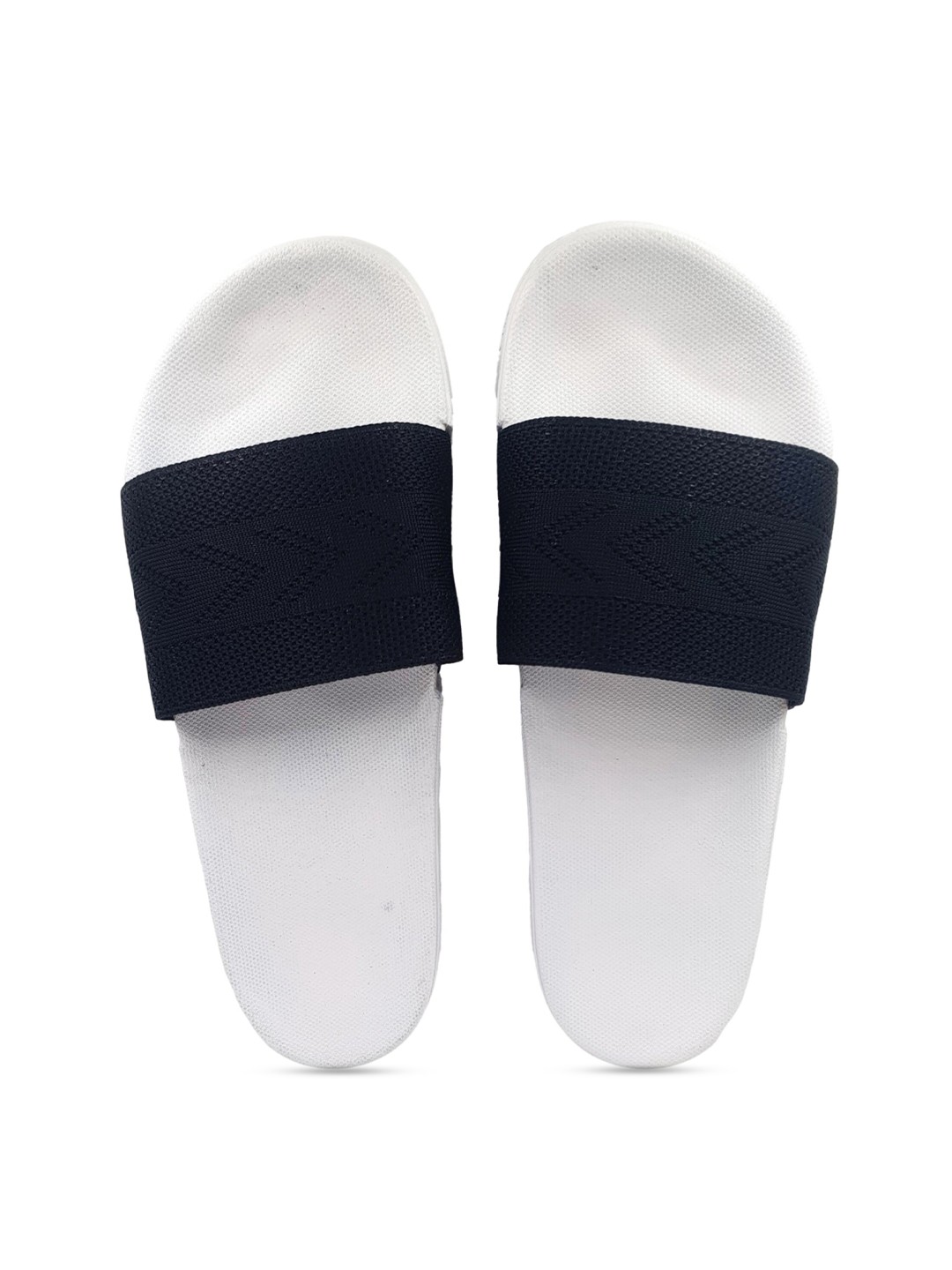 

Pampy Angel Men White & Black Printed Rubber Sliders