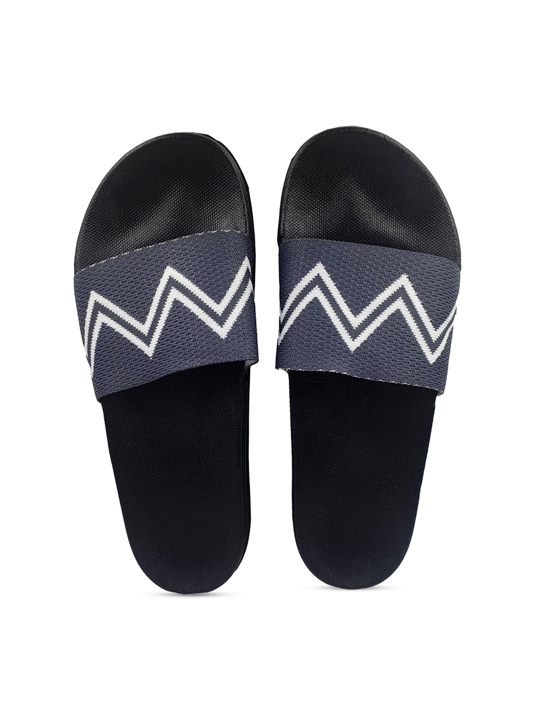 

Pampy Angel Men Black & White Printed Rubber Sliders