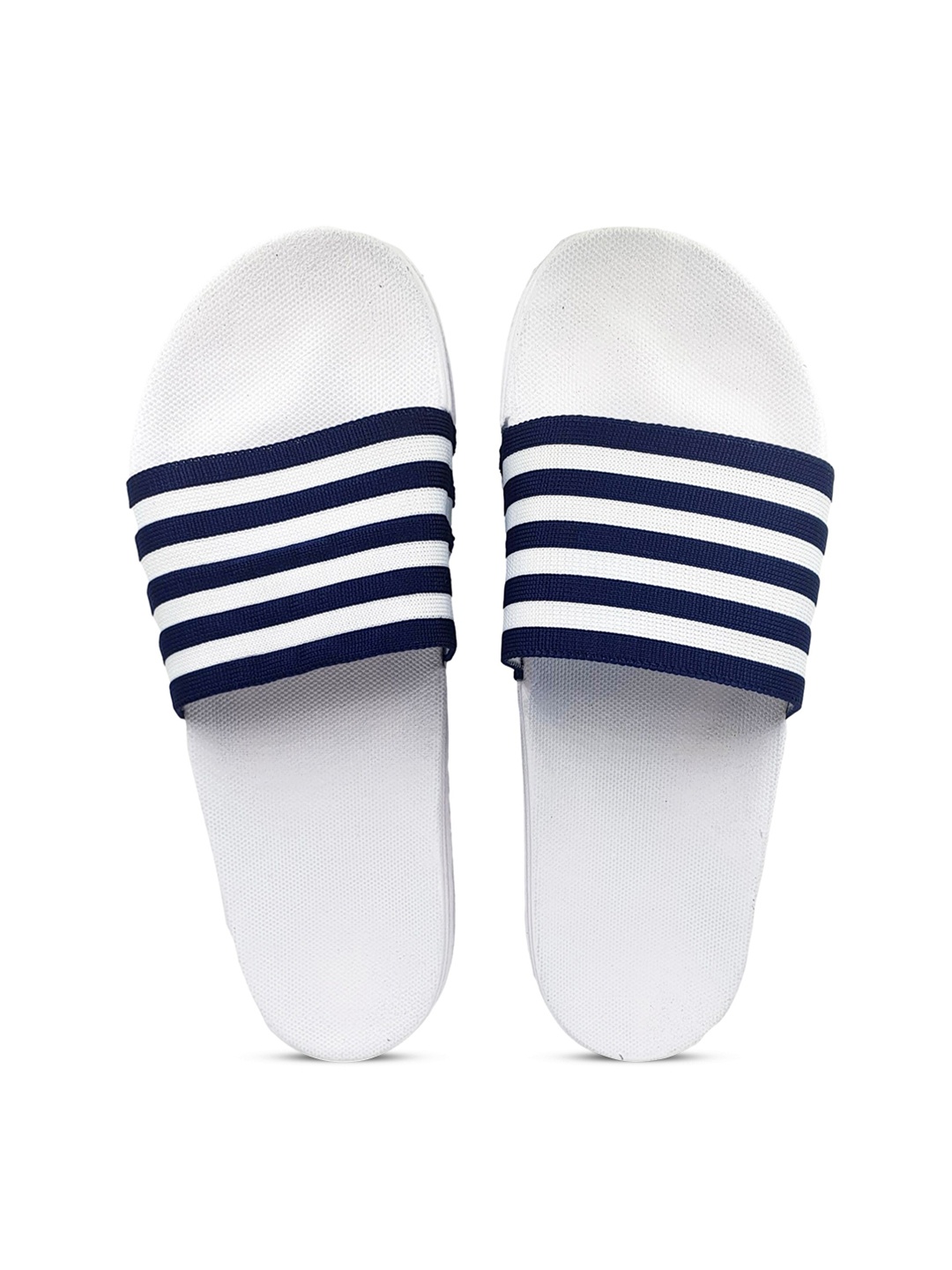 

Pampy Angel Men Blue & White Striped Rubber Sliders