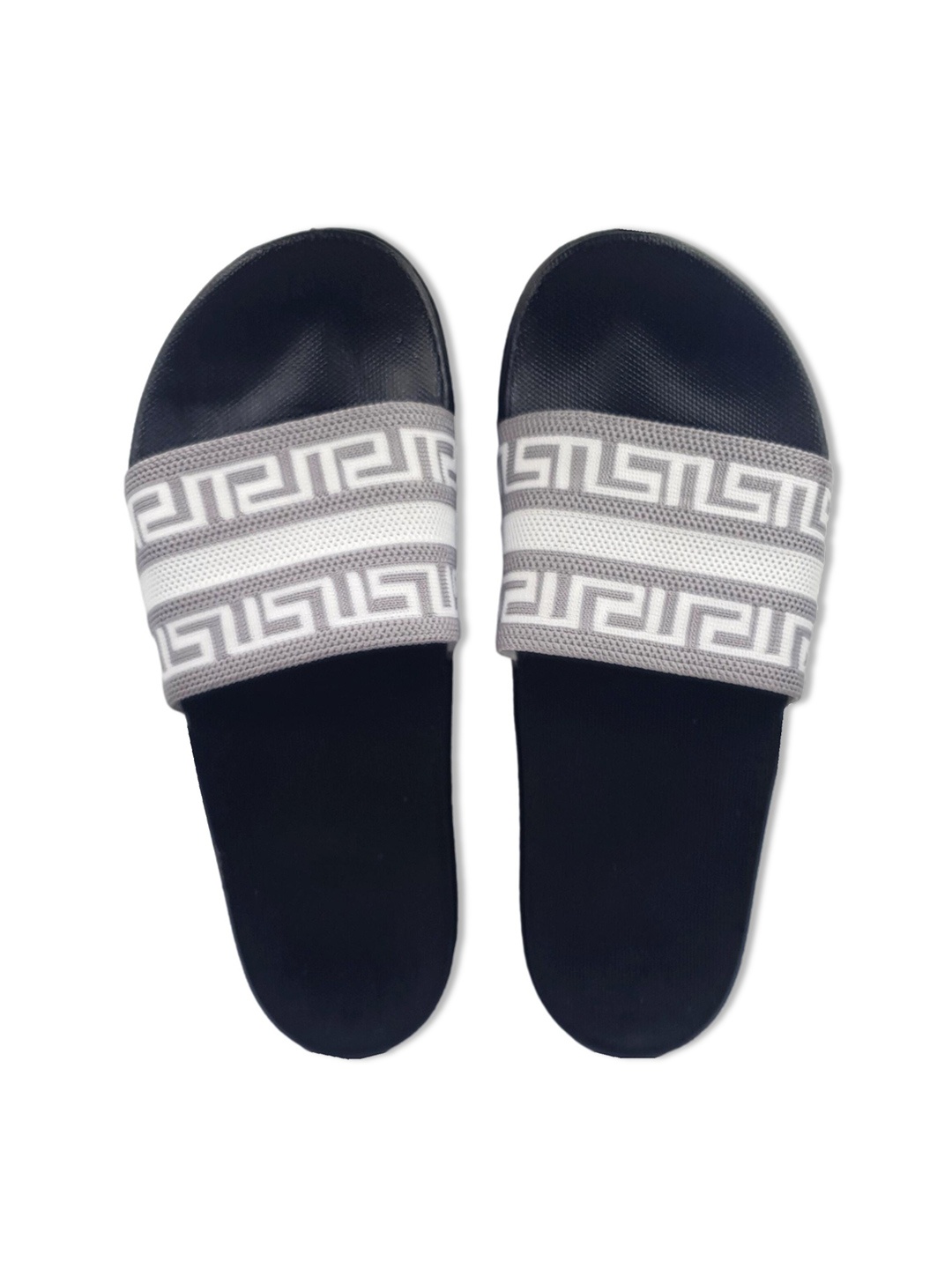 

Pampy Angel Men Grey & White Printed Rubber Sliders