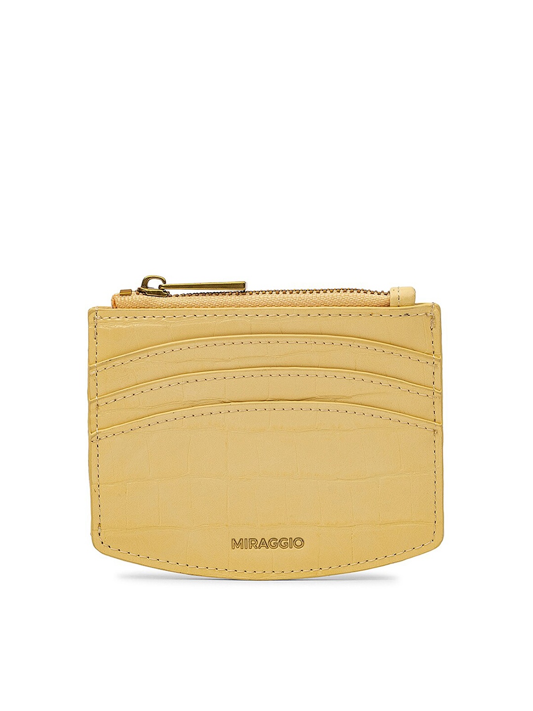 

MIRAGGIO Yellow Solid Card Holder