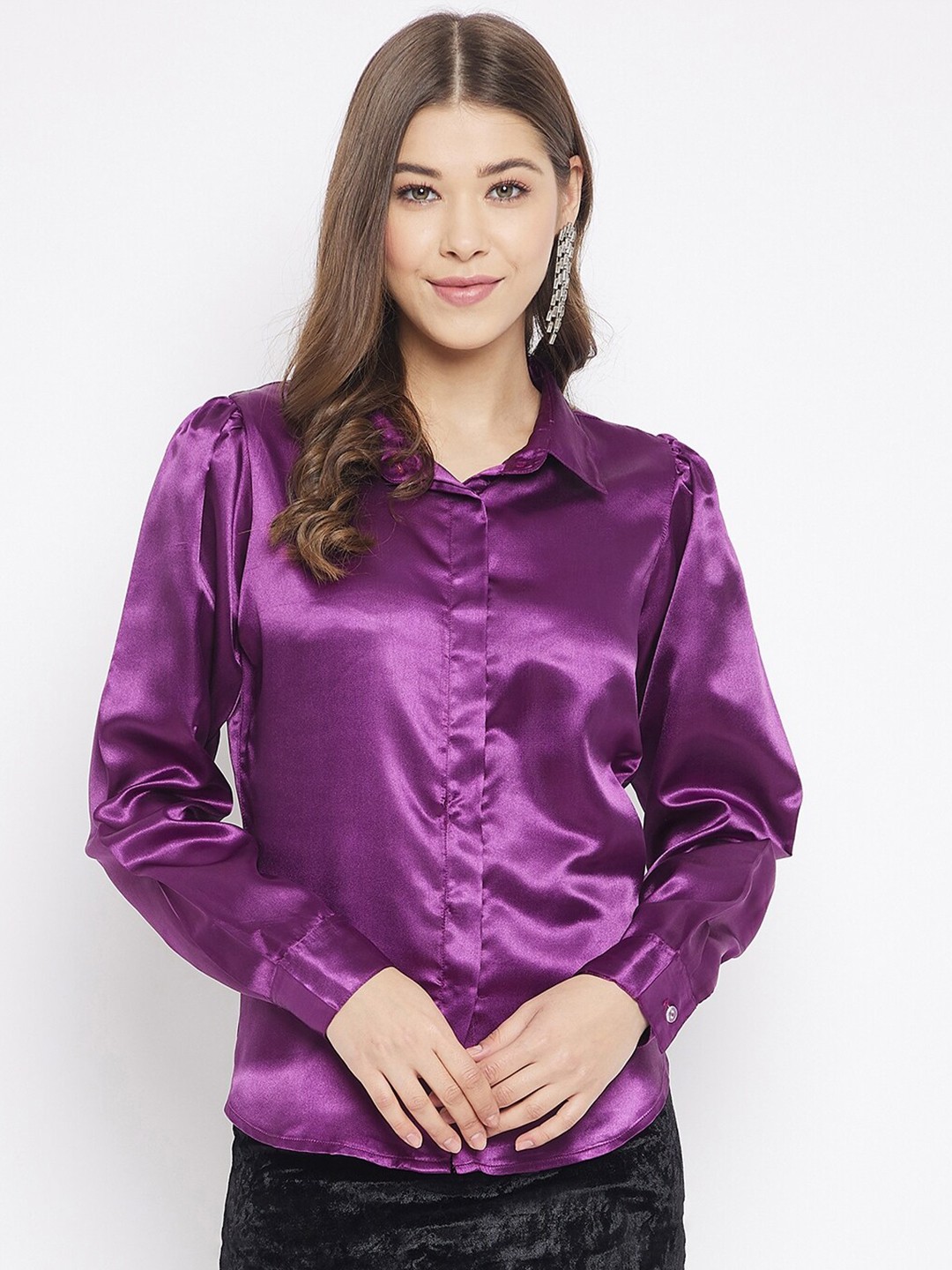 

Bitterlime Women Violet Comfort Party Shirt
