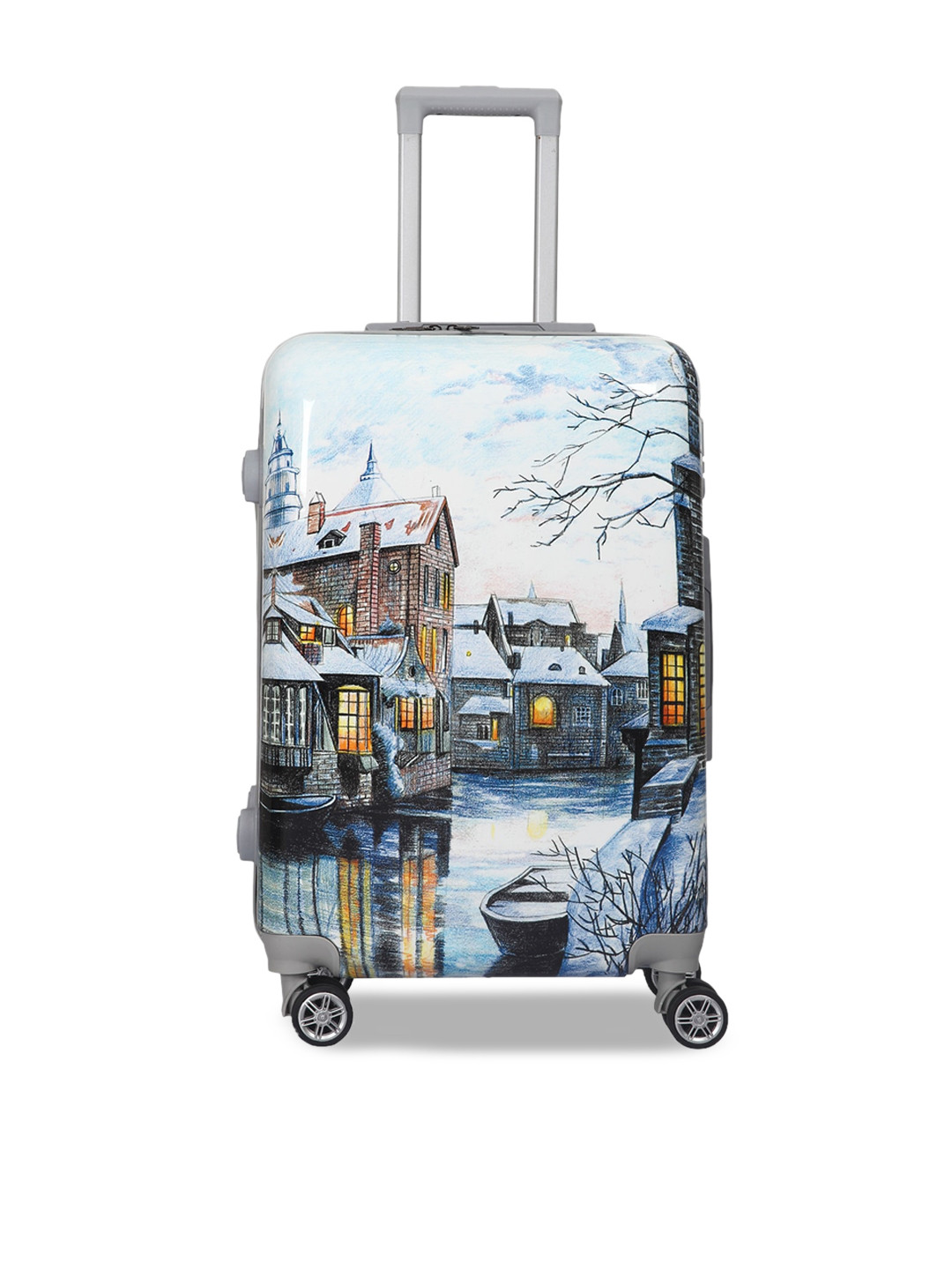 

Polo Class Blue & Brown Printed Hard-Sided Large Trolley Suitcase
