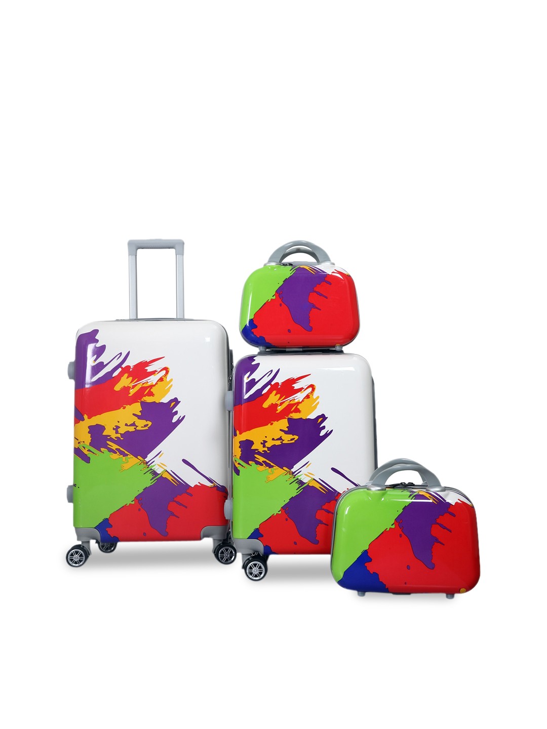 

Polo Class Set Of 4 Hard-Sided Trolley Suitcases & Vanity Bags, White
