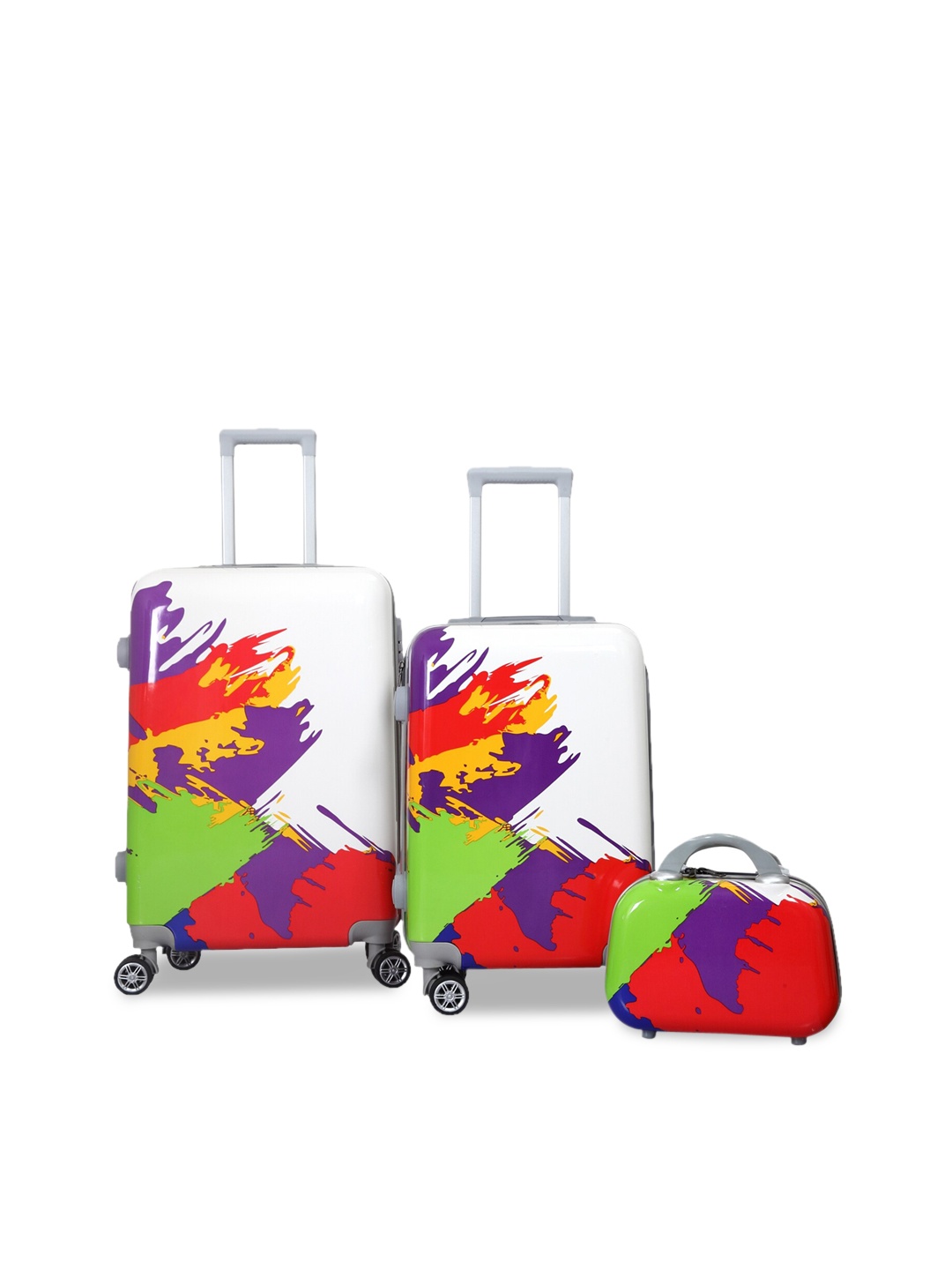 

Polo Class Set Of 3 Hard-Sided Trolley Suitcases & Vanity Bag, White