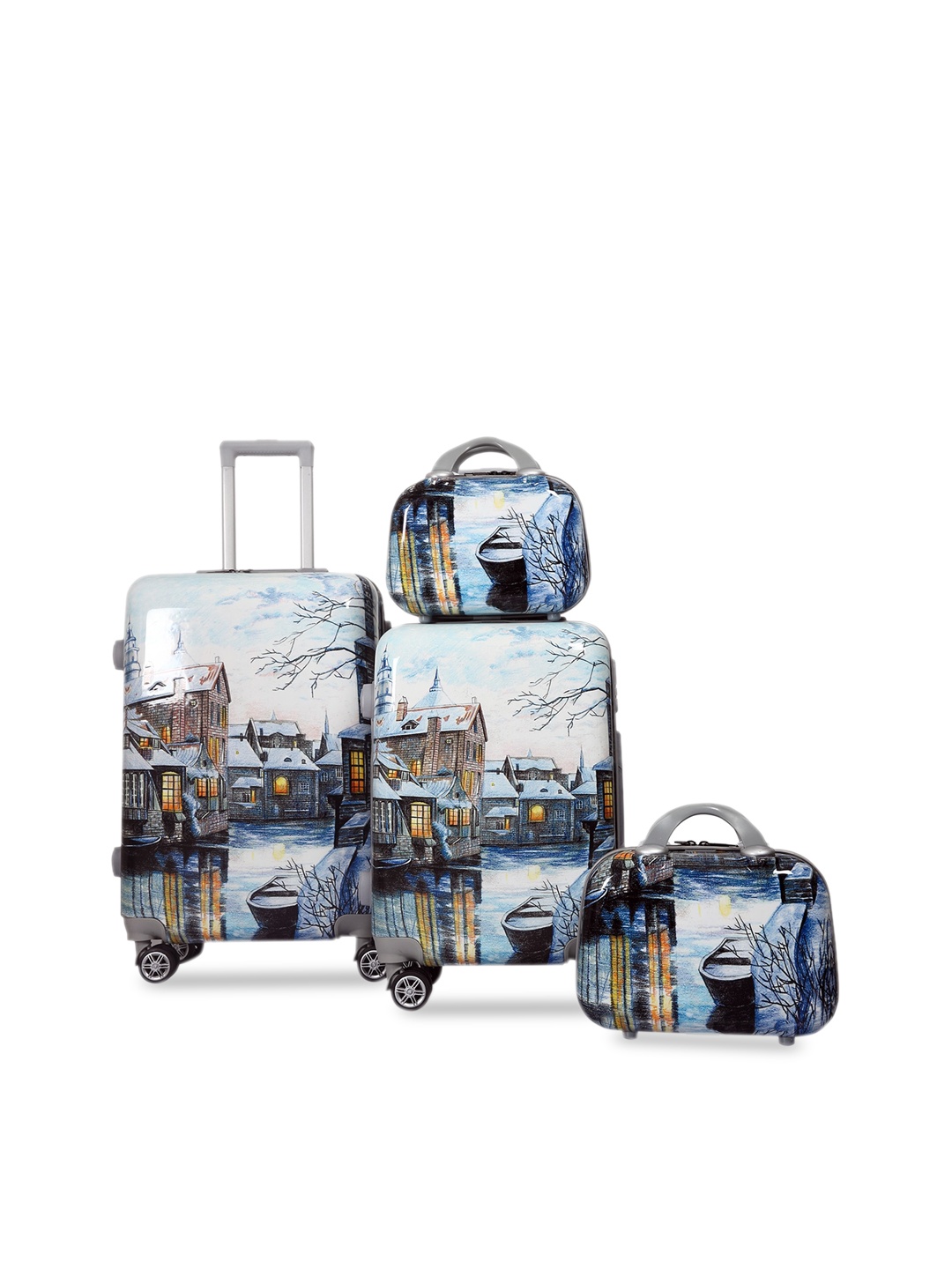 

Polo Class Set Of 4 Trolley Suitcases & Vanity Bags, Blue