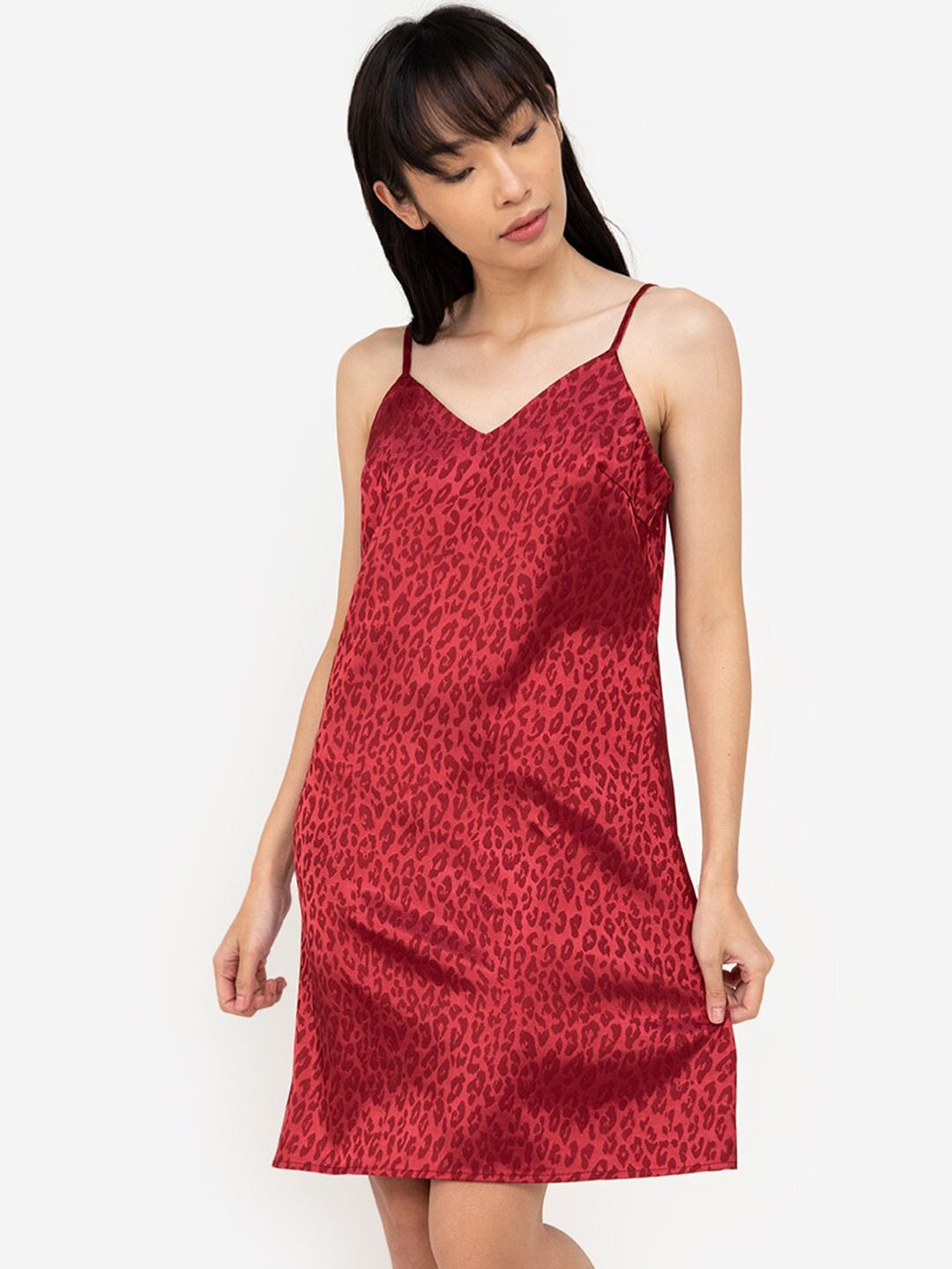 

ZALORA BASICS Pink Animal A-Line Mini Dress