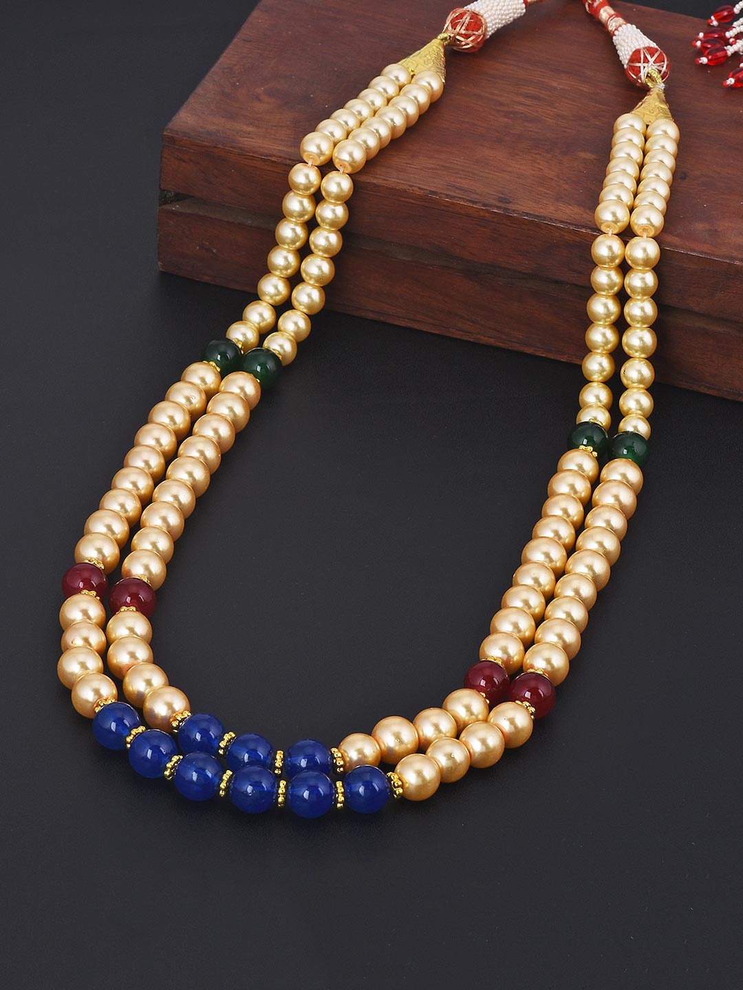 

Tistabene Gold-Toned & Blue Pearls Necklace