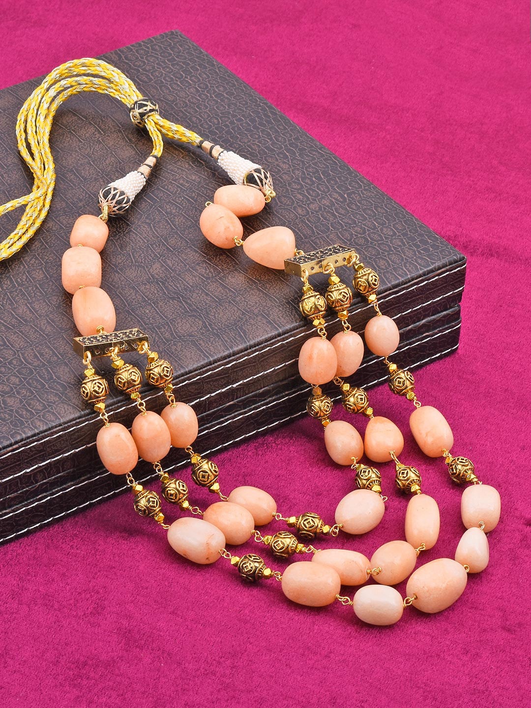

Tistabene Women Gold-Toned & Pink Layered Necklace
