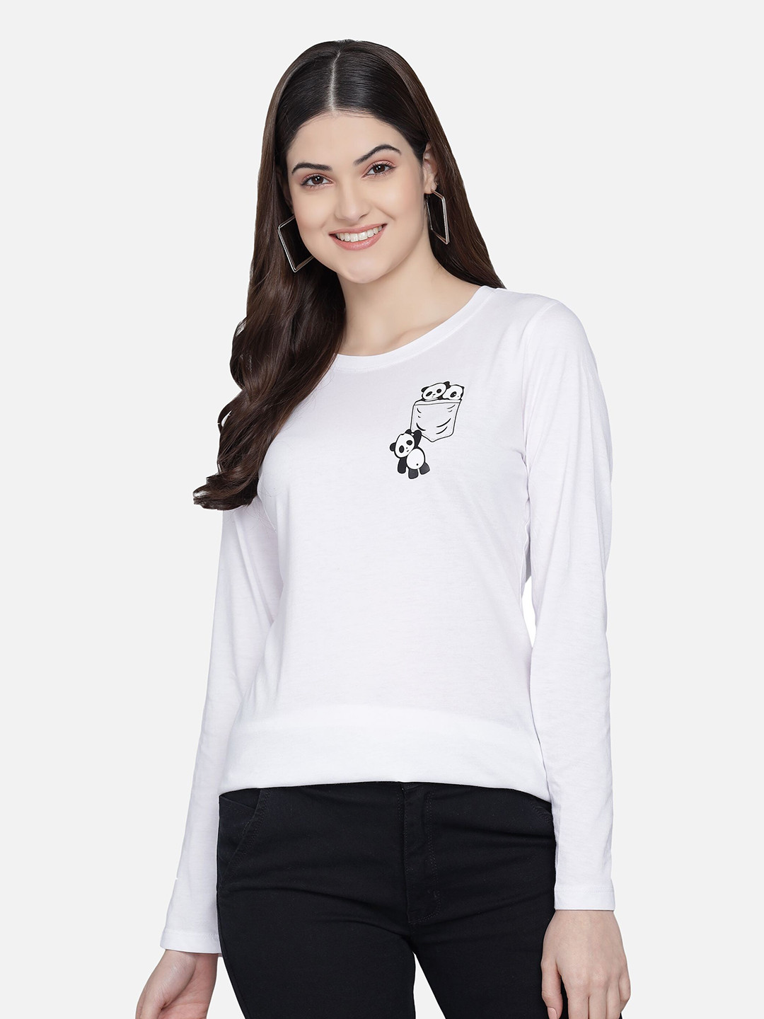

PockMAN Women White & magnolia T-shirt