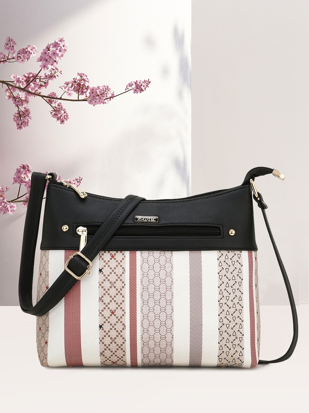 

Exotic Black Structured Sling Bag