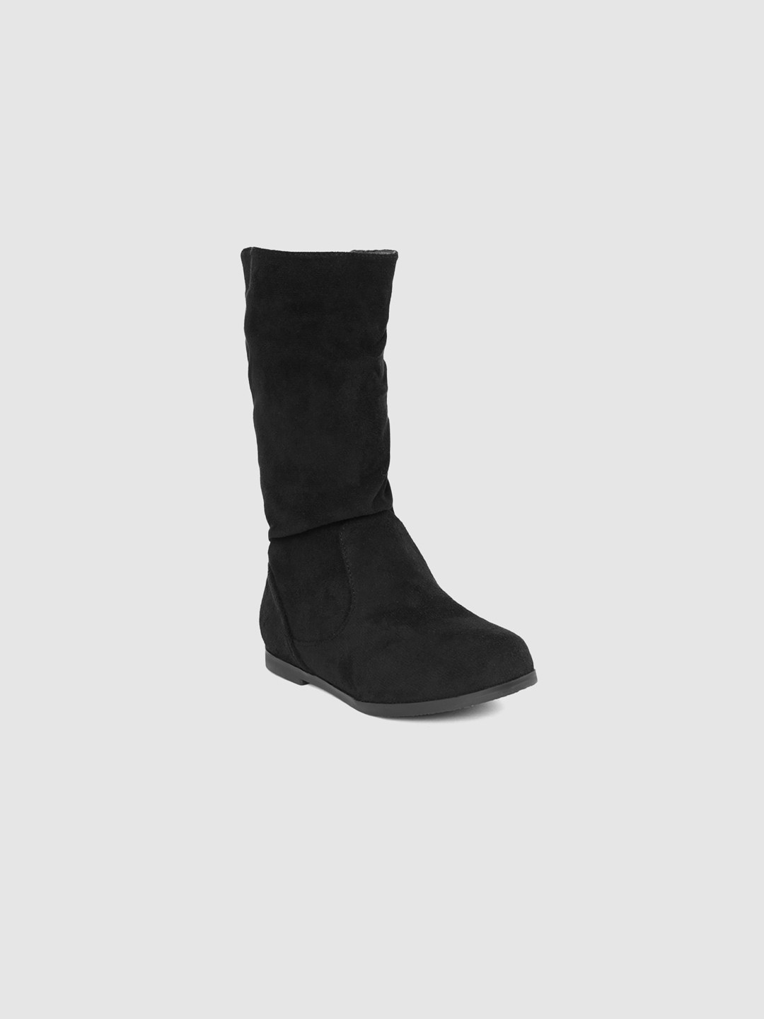 

shoexpress Girls Black High-Top Flat Boots