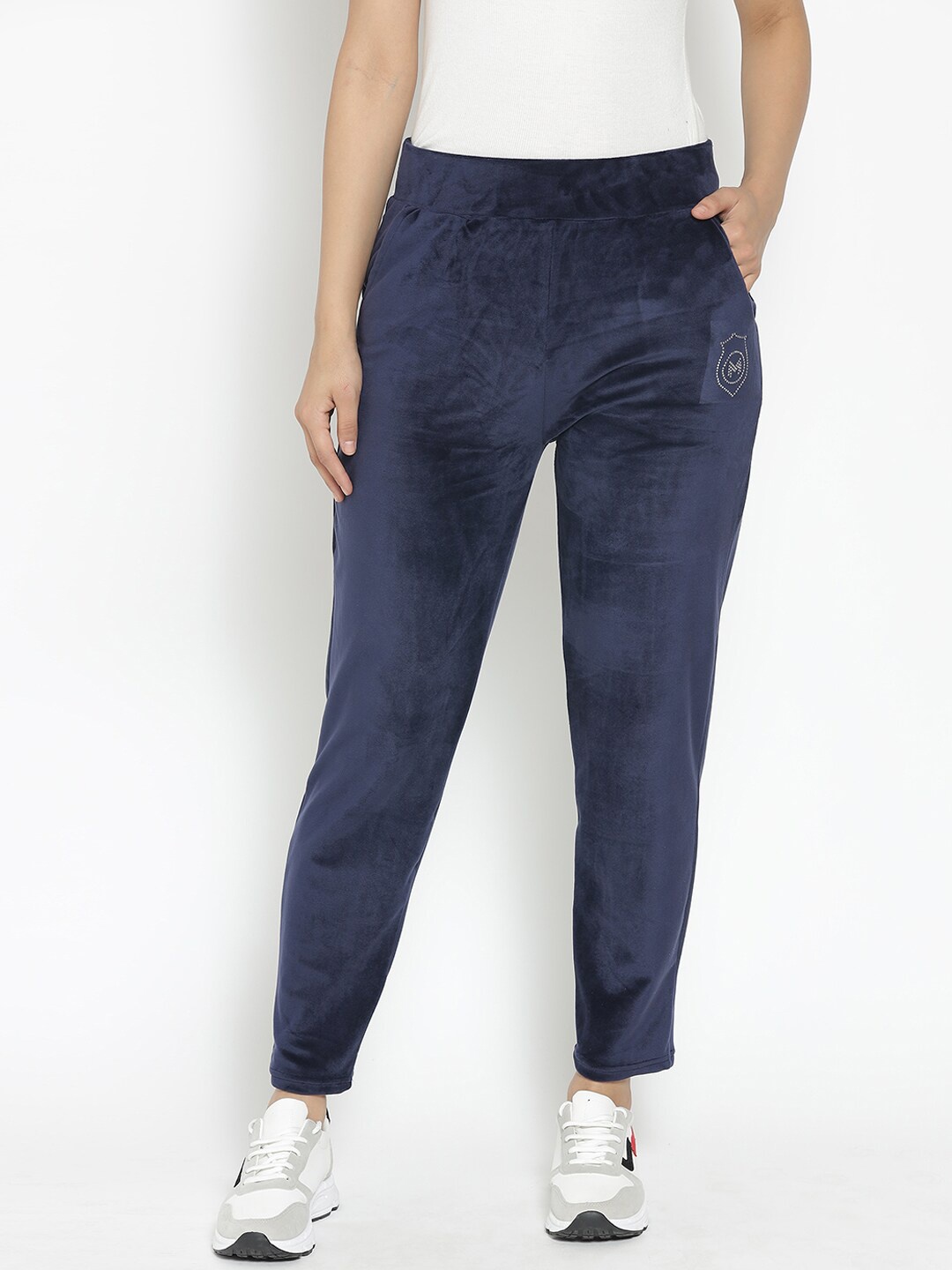 

MARC LOUIS Women Blue Solid Track Pants