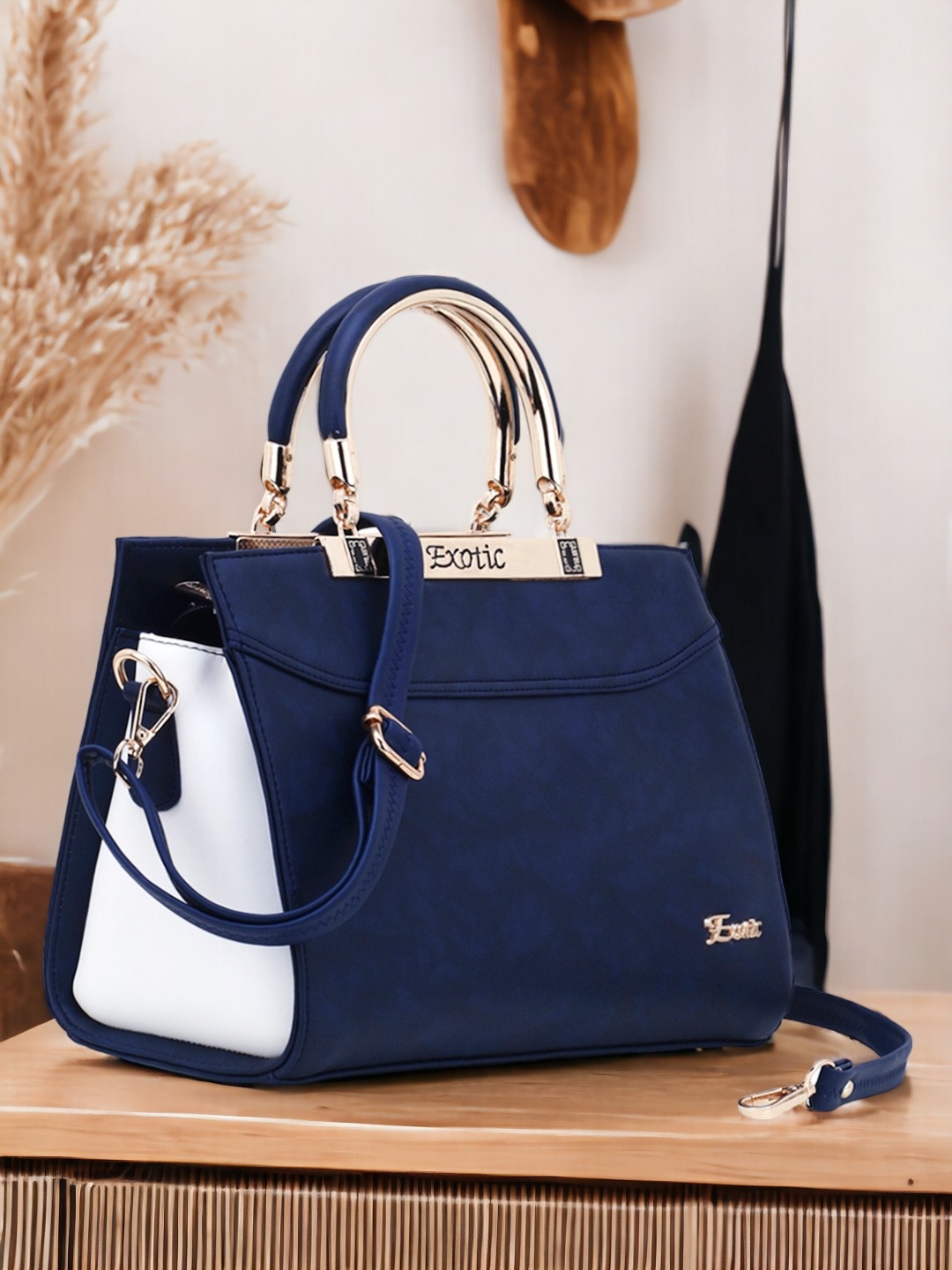 

Exotic Blue PU Structured Handheld Bag