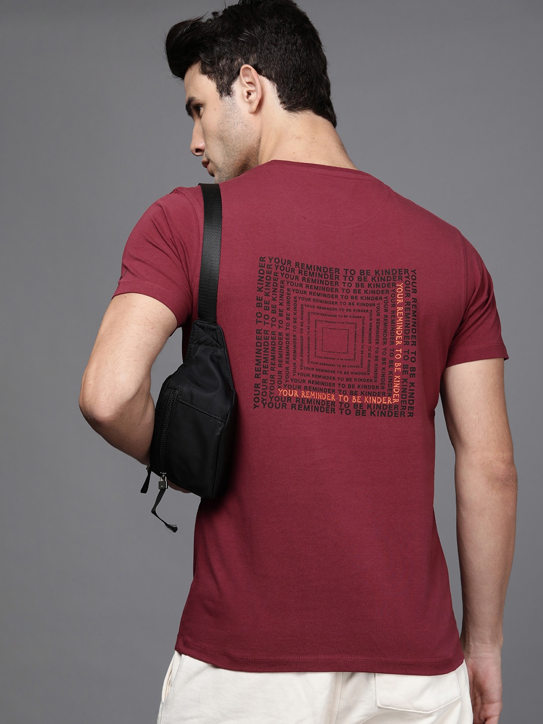 

Allen Solly Tribe Men Maroon Geometrical Printed Slim Fit Casual T-shirt