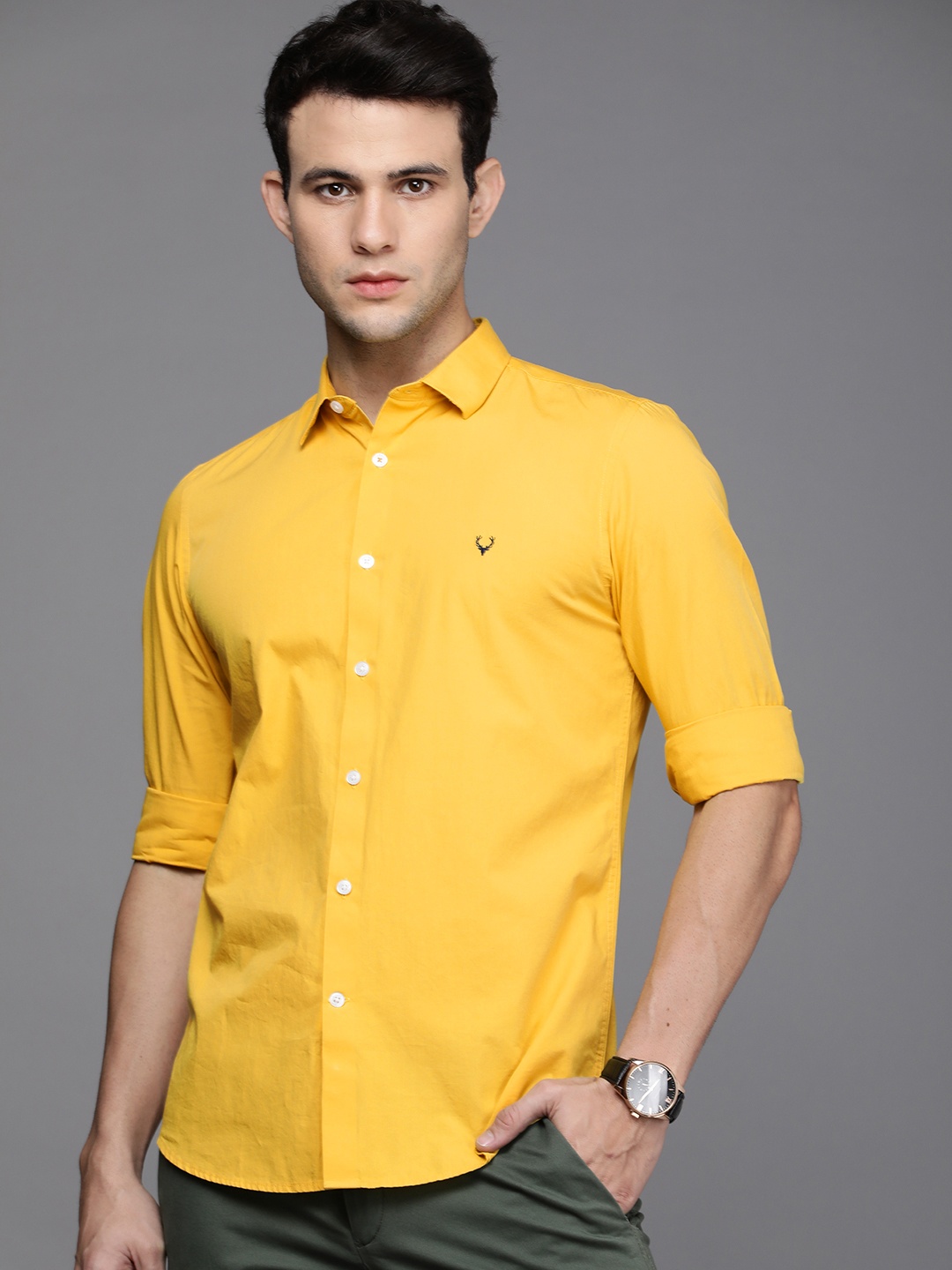 

Allen Solly Sport Men Yellow Solid Slim Fit Casual Shirt