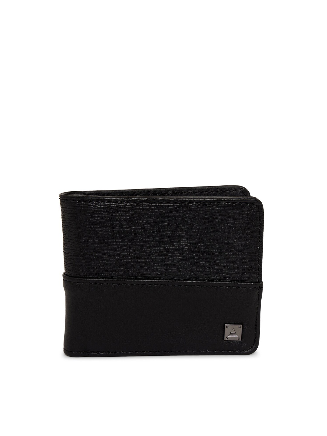 

ALDO Men Black PU Two Fold Wallet