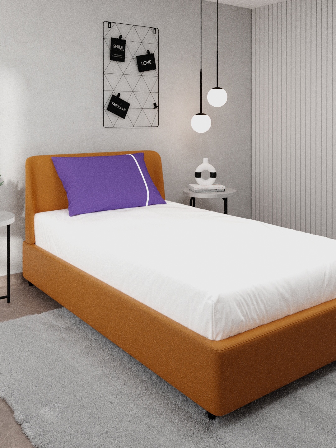 

Stoa Paris White & Purple Solid 144 TC Cotton Single Bedsheet with 1 Pillow Cover