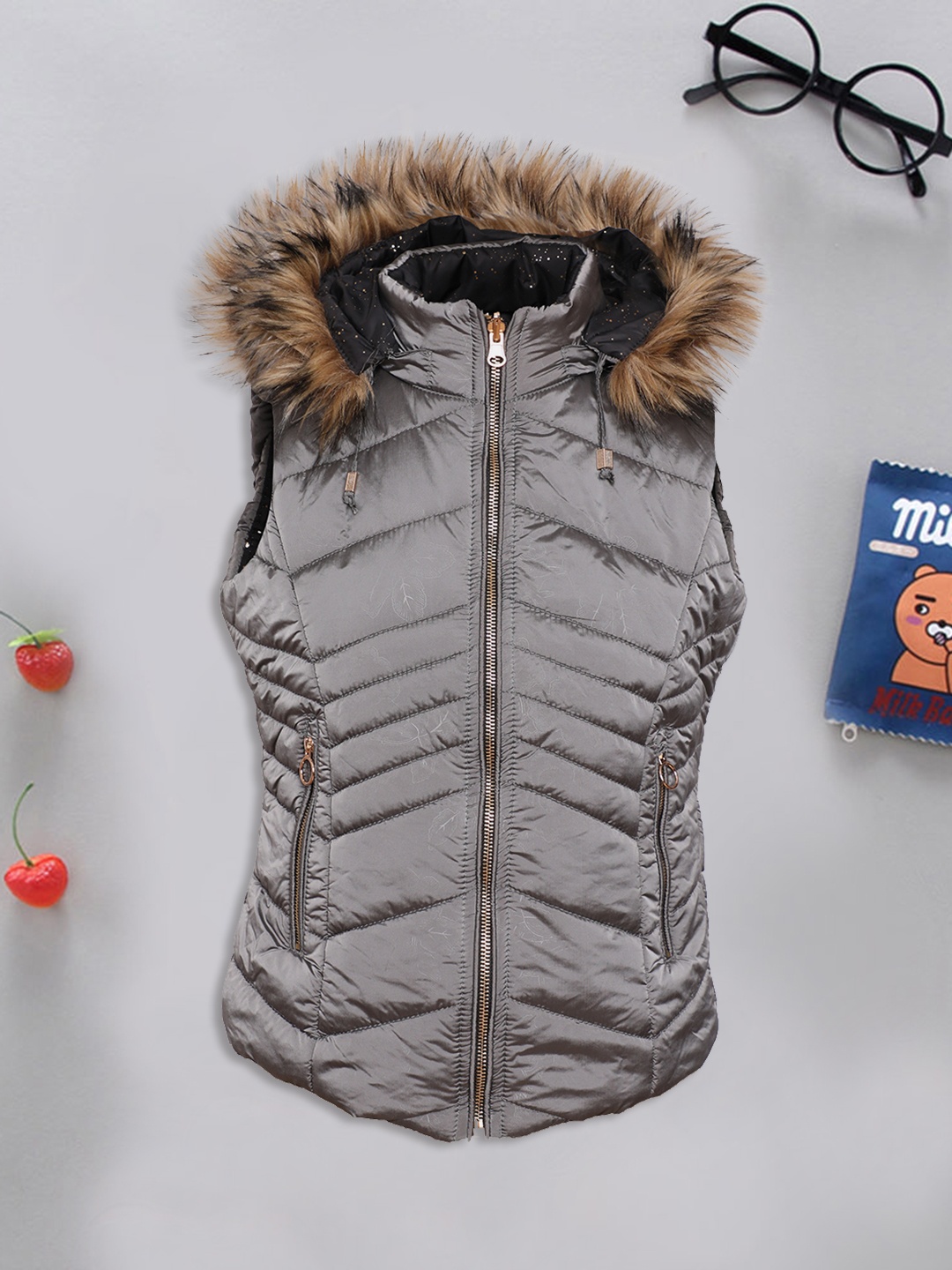 

LURE JUNIOR Girls Grey Reversible Parka Jacket