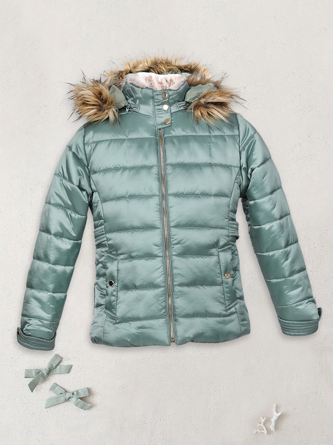 

LURE JUNIOR Girls Green Parka Jacket