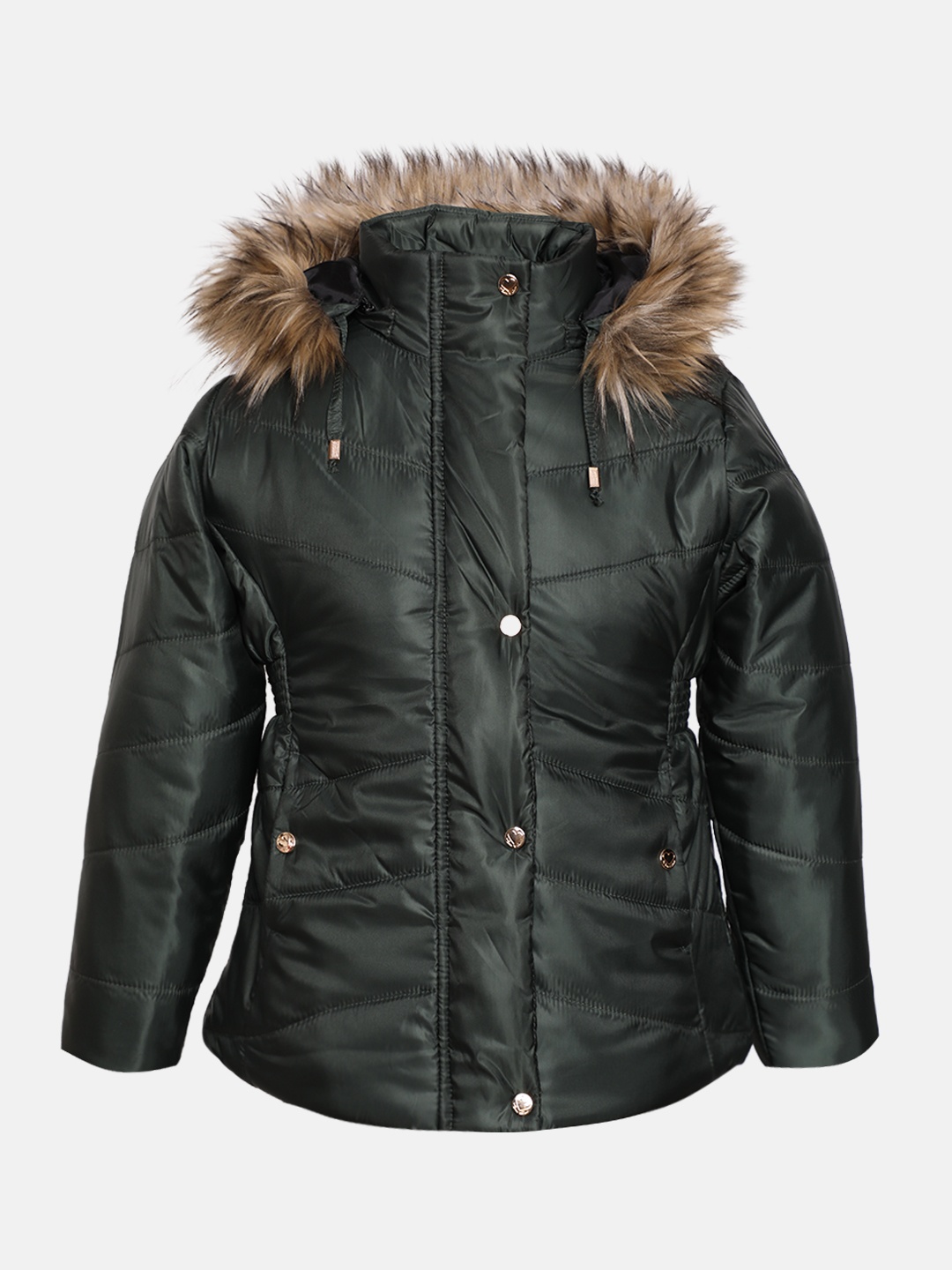 

LURE JUNIOR Girls Green Winter Padded Hooded Winter Jacket