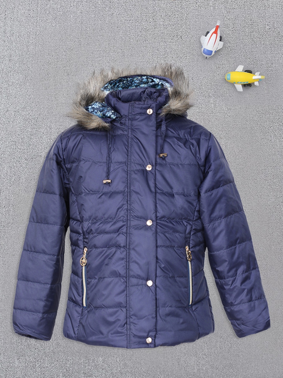 

LURE JUNIOR Girls Blue Hooded Winter Padded Jacket