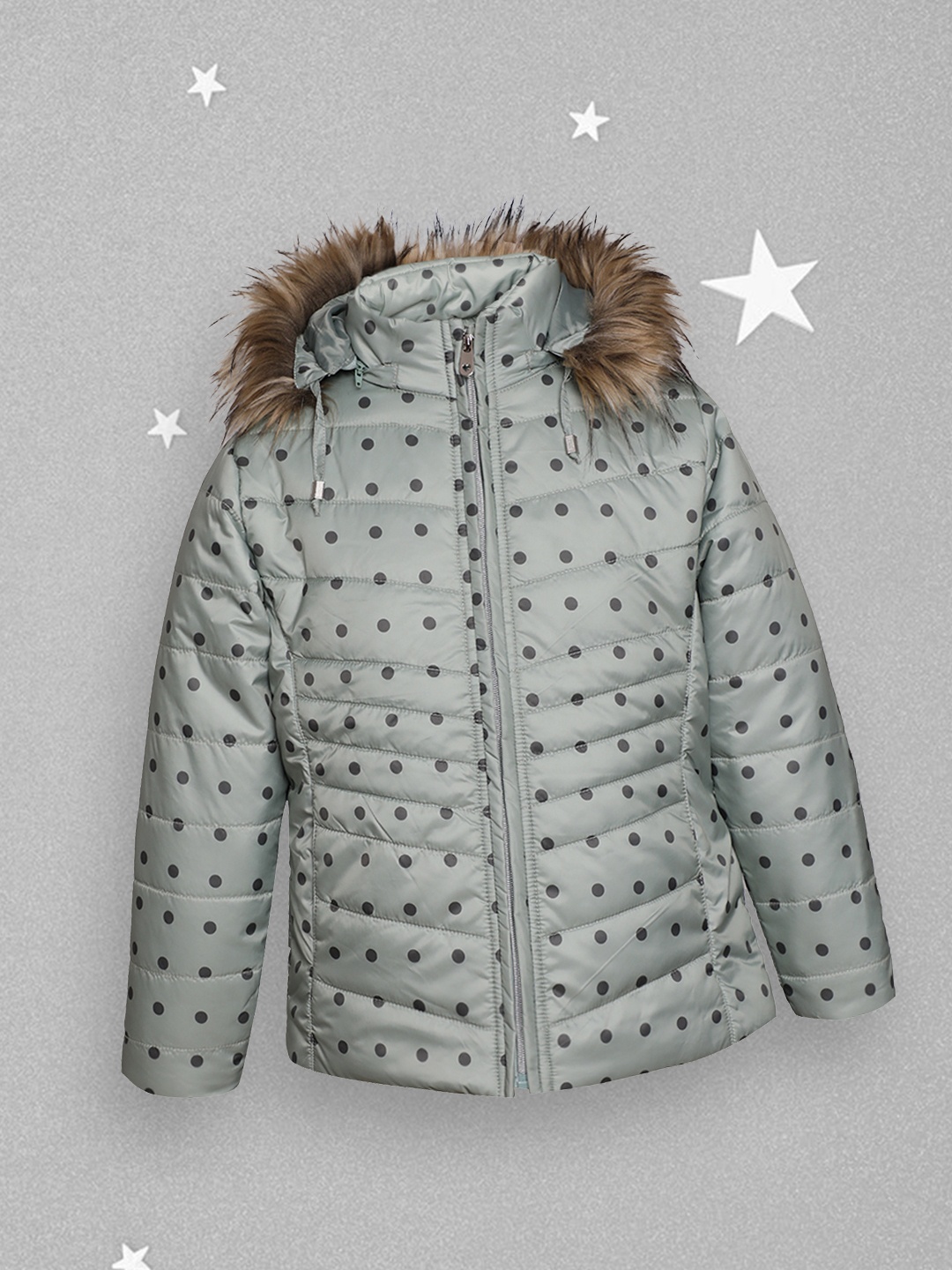 

LURE JUNIOR Girls Green Grey Parka Jacket
