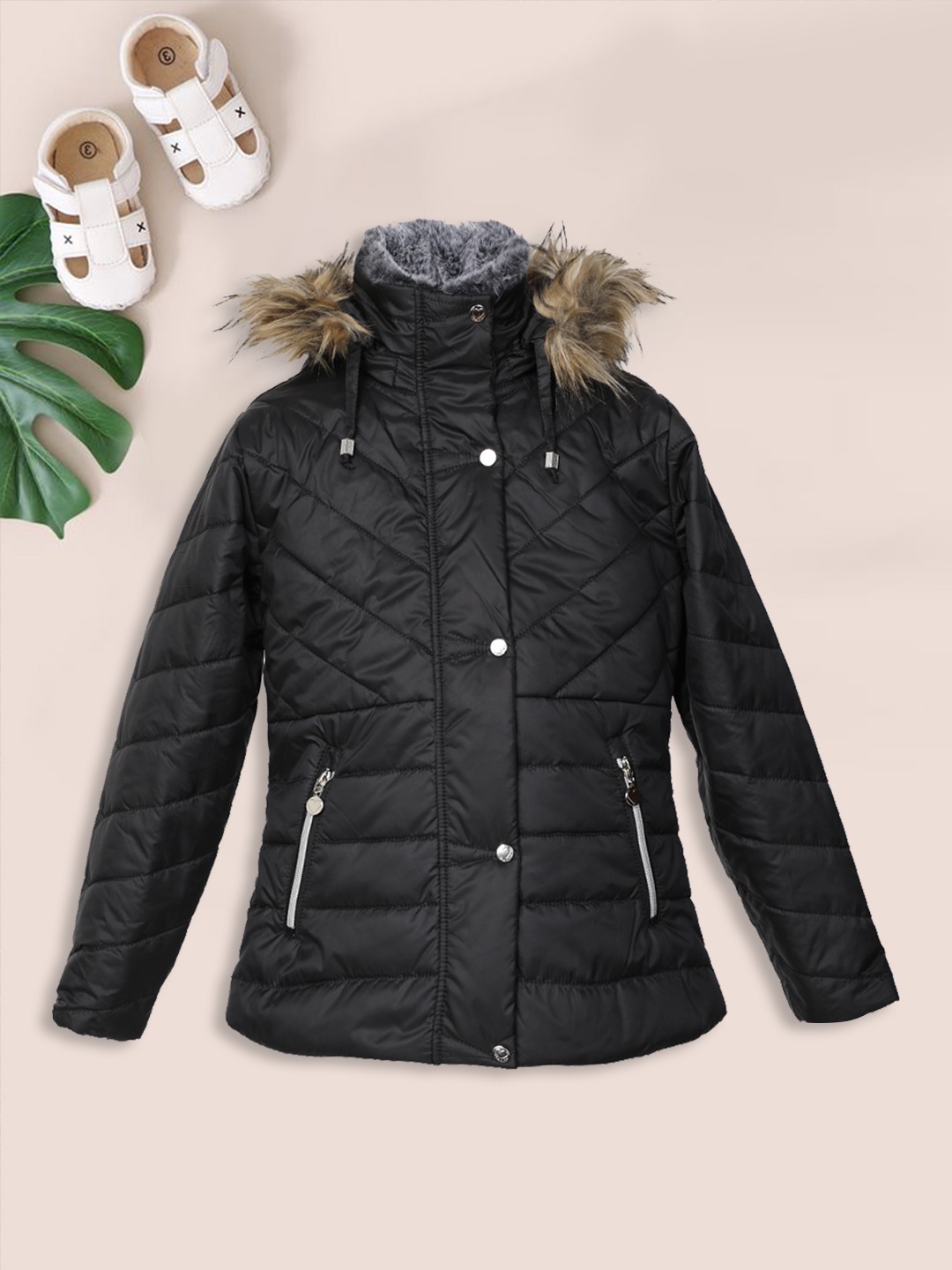 

LURE JUNIOR Girls Black Parka Jacket