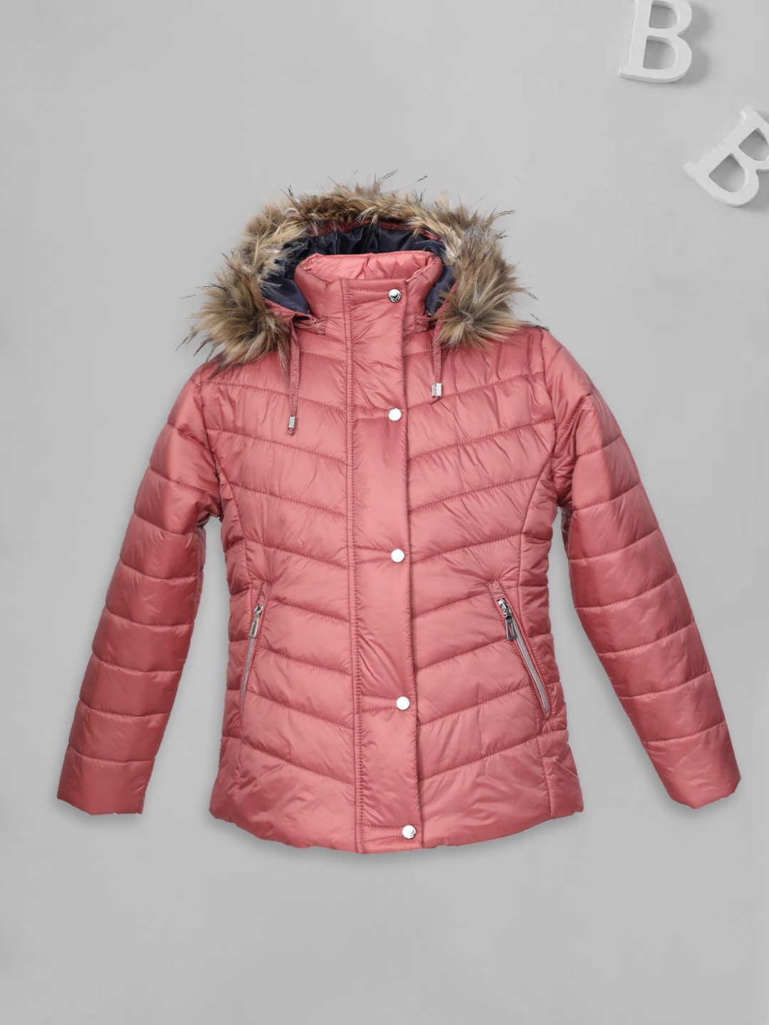 

LURE JUNIOR Girls Peach-Coloured Padded Jacket