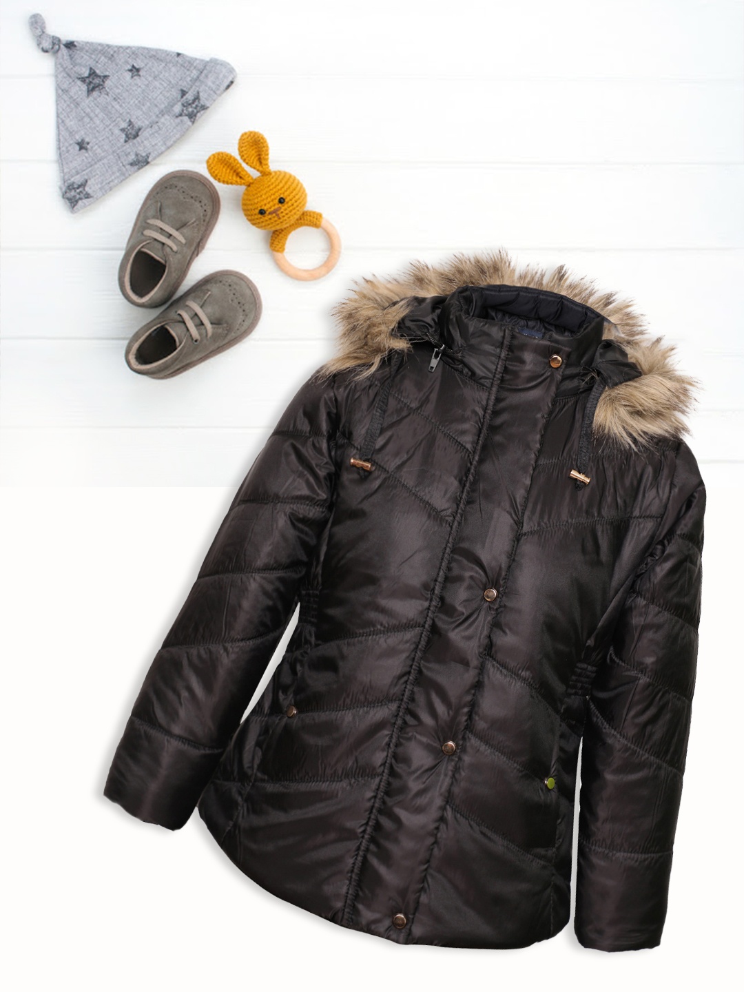 

LURE JUNIOR Girls Black Parka Jacket