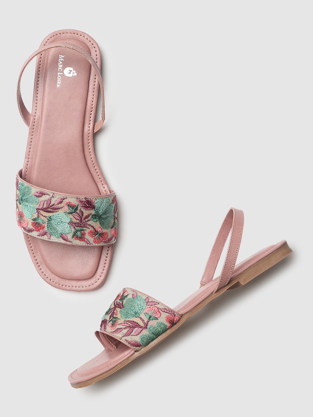 

Marc Loire Women Mauve Embroidered Open Toe Flats
