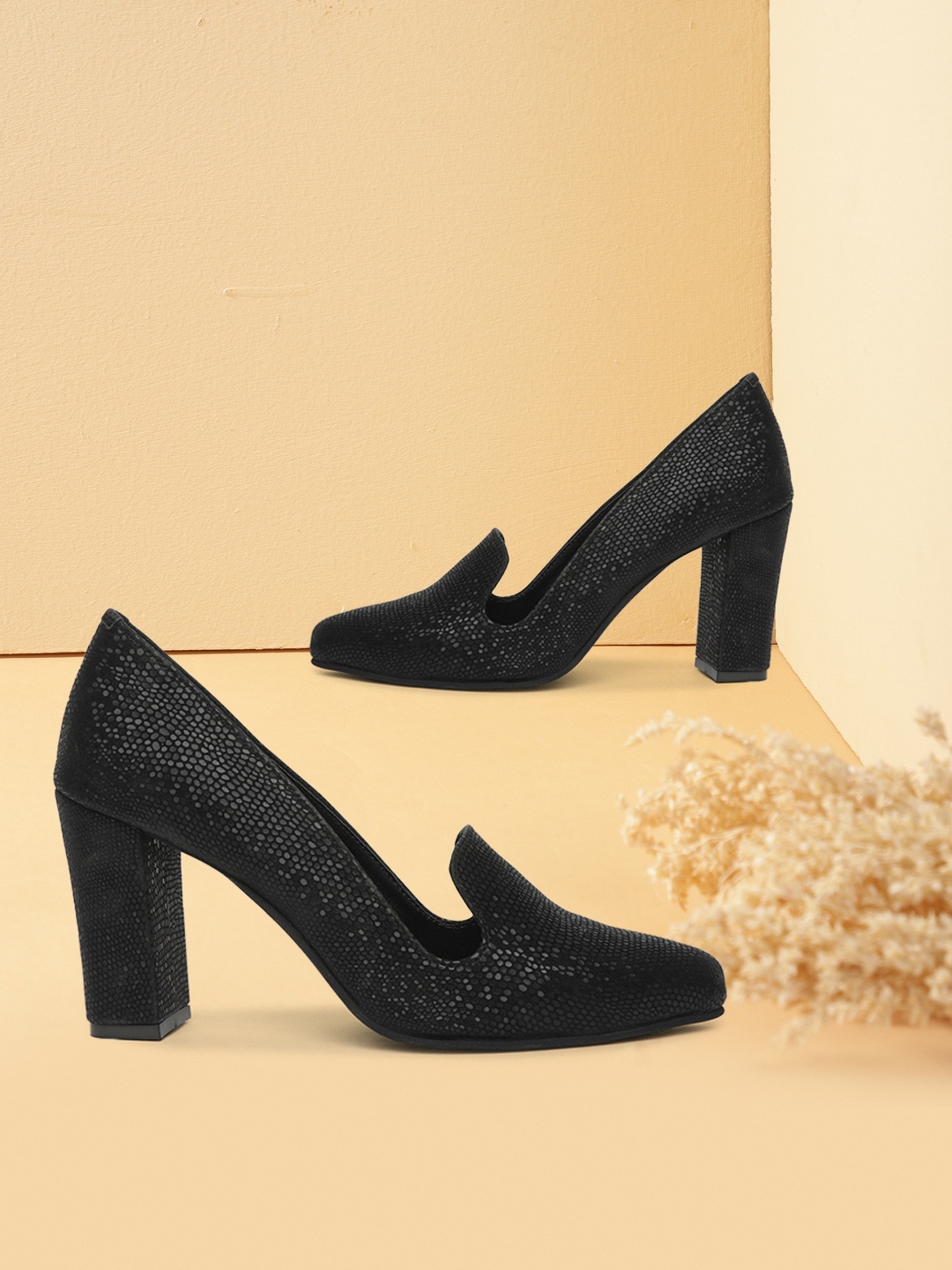

Marc Loire Black PU Work Block Pumps