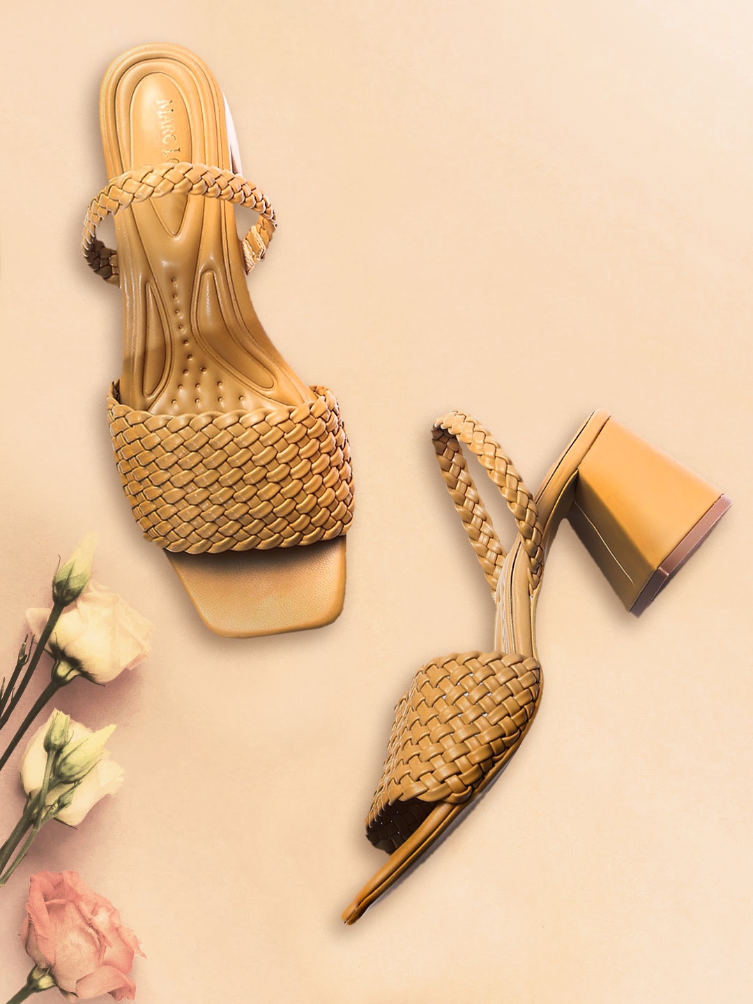 

Marc Loire Beige Textured Block Heels