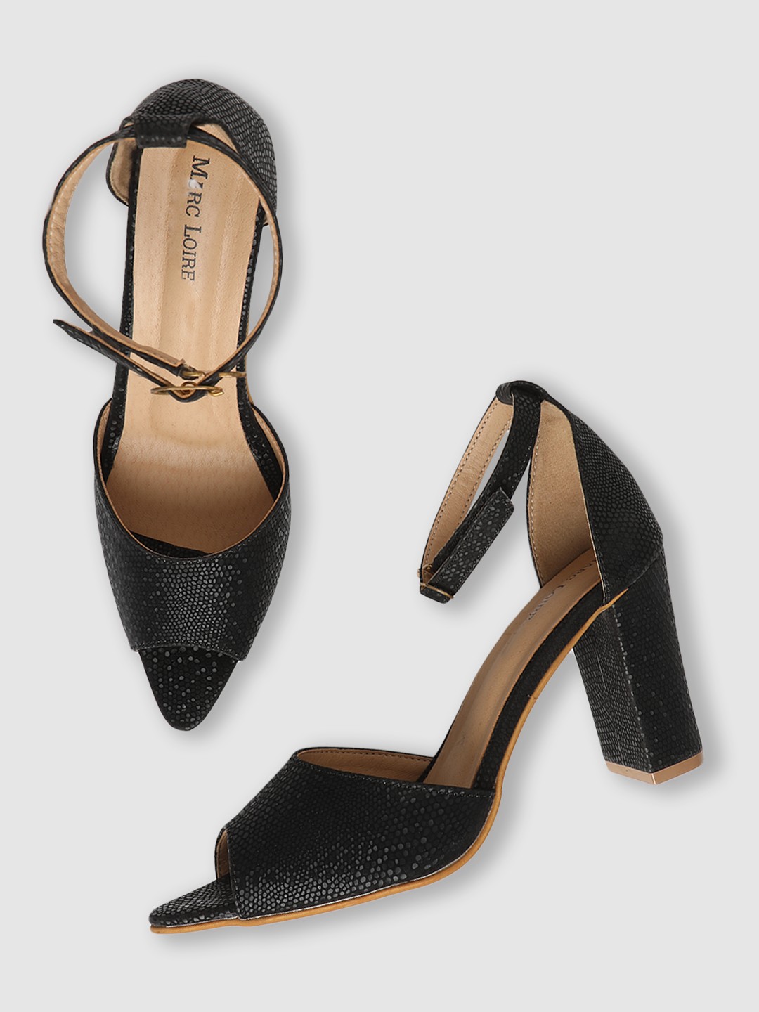

Marc Loire Women Black Textured PU Block Heels