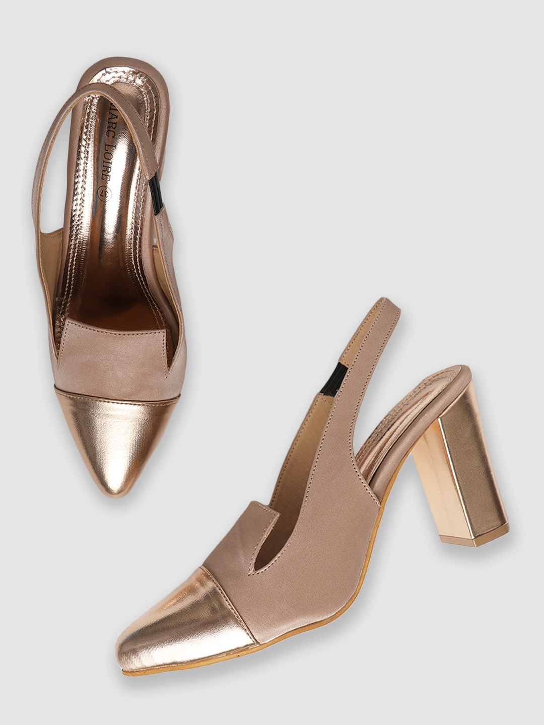 

Marc Loire Rose Gold Block Pumps