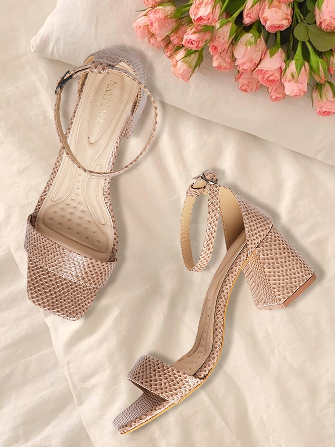 

Marc Loire Women Beige Textured PU Block Heels
