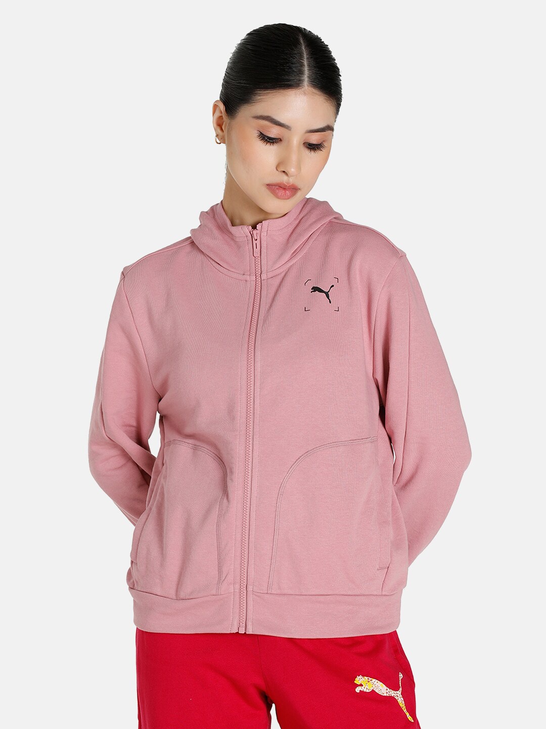 

Puma Women Rose Pink Nu-tility Full-Zip Hoodie