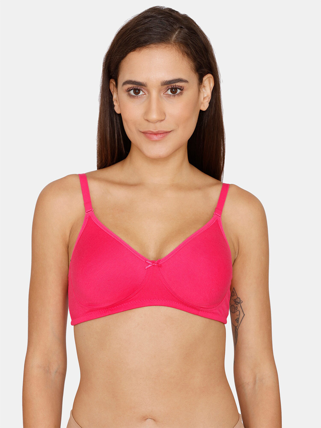 

Rosaline by Zivame Pink Non Padded Non Wired All Day Comfort Seamless T Shirt Bra