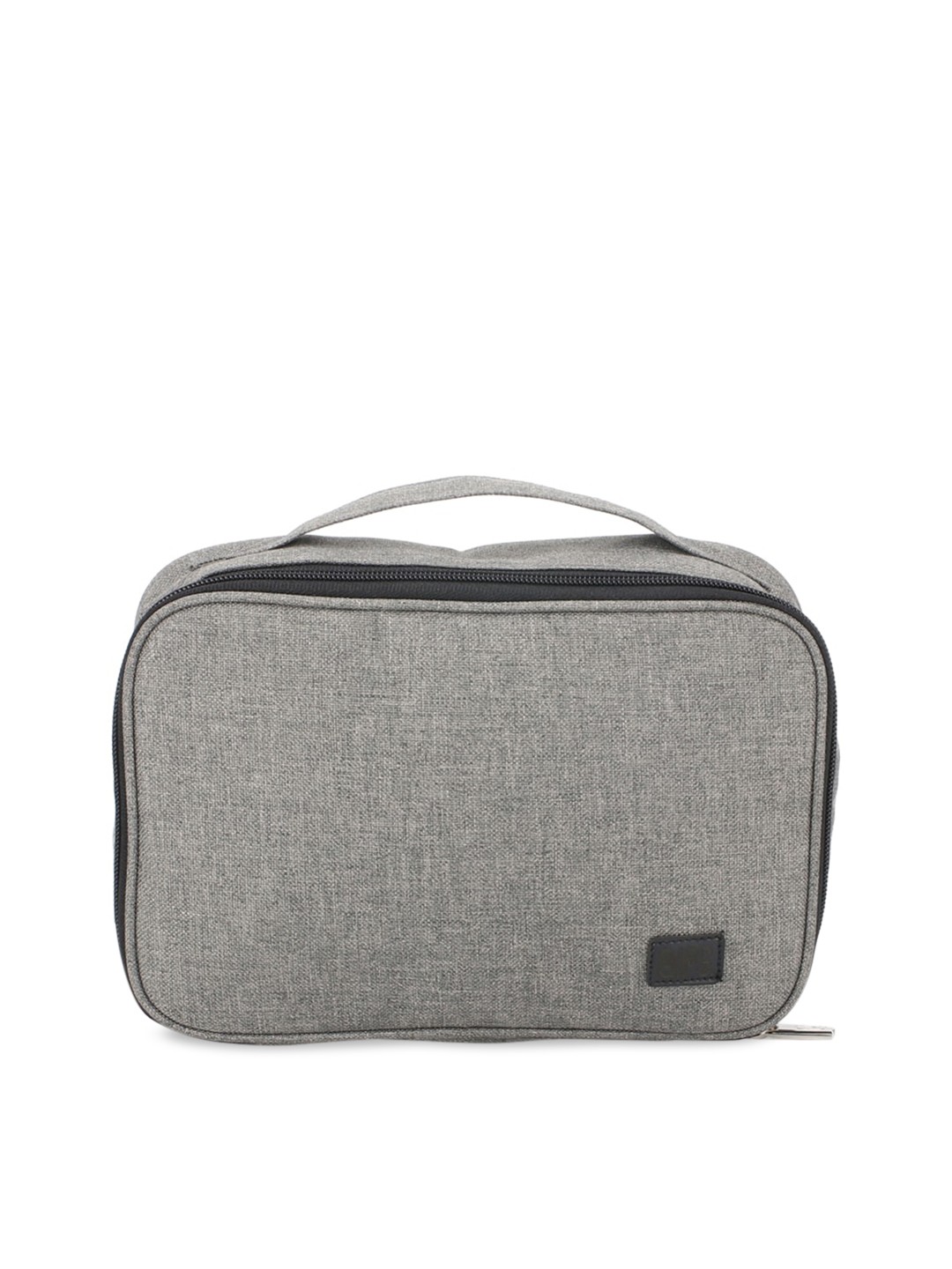 

QIPS Men Grey Melange Solid Pouch