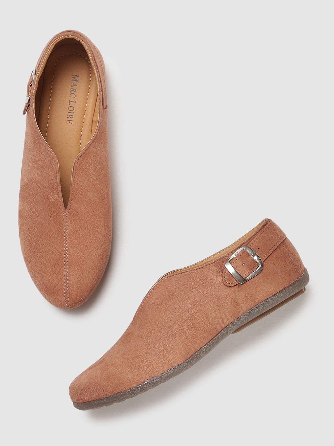 

Marc Loire Women Nude-Coloured Suede Lightweight Slip-On Shoes